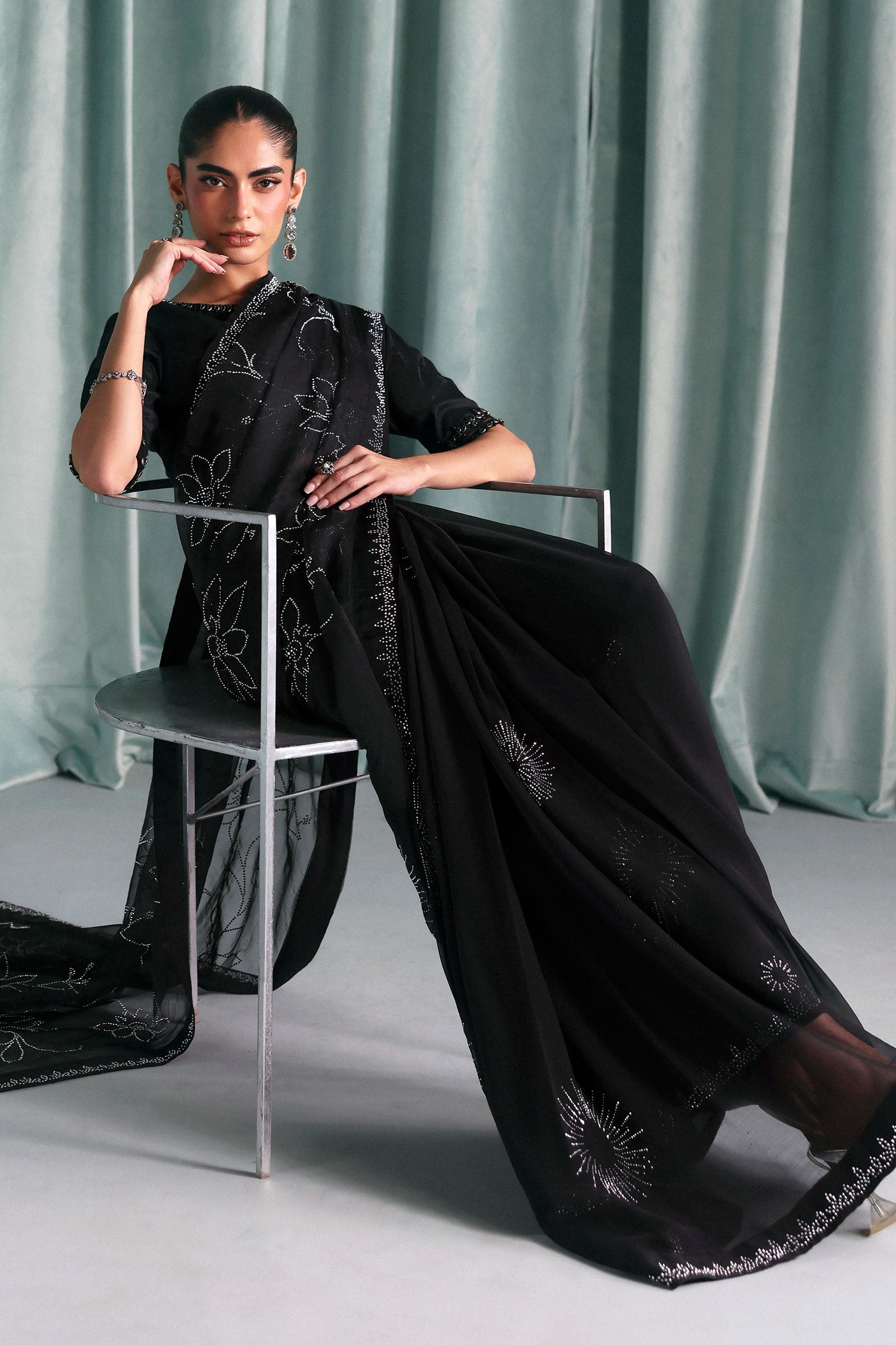 Embellished Chiffon Saree