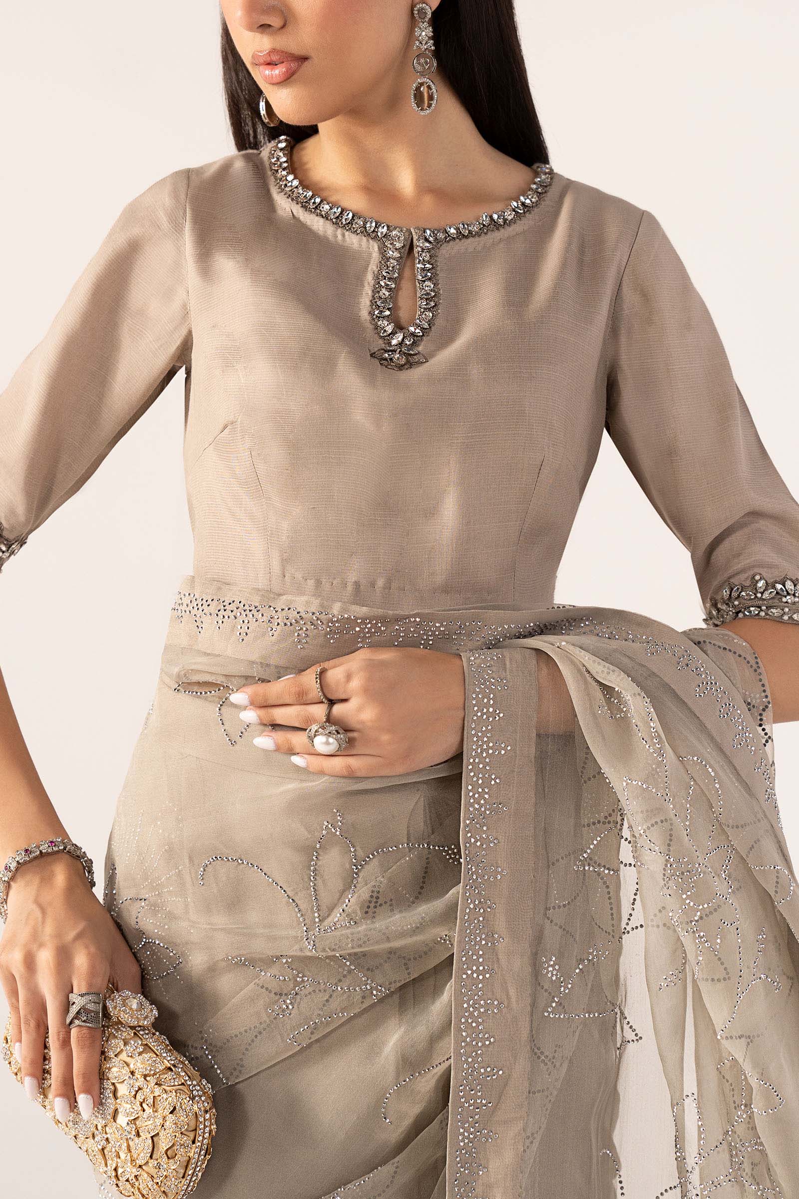 Embellished Chiffon Saree