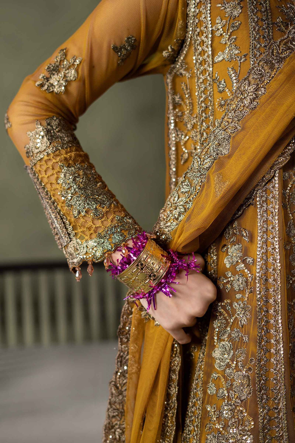 3 Piece Embroidered Net Suit - SW26111-ESM-MTD