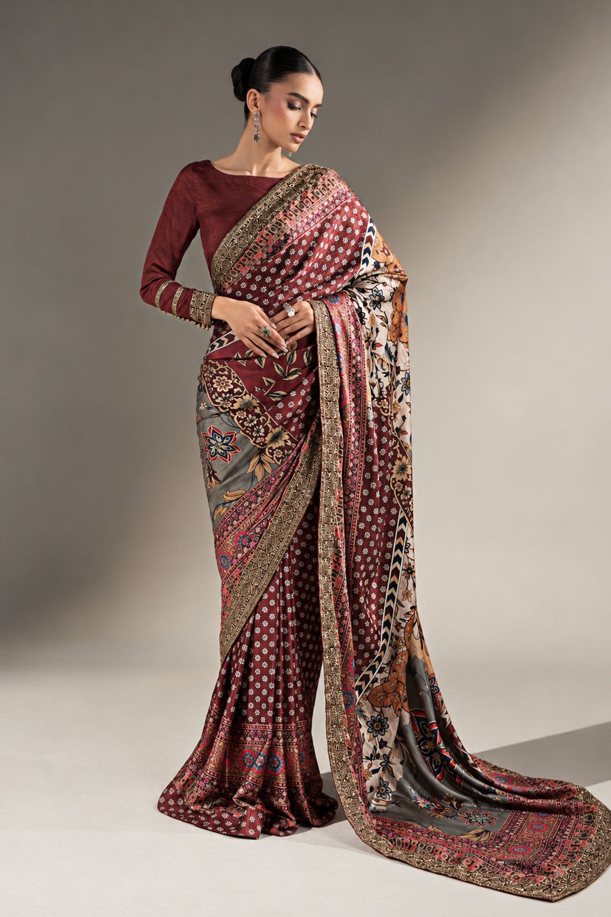Embroidered Silk Saree