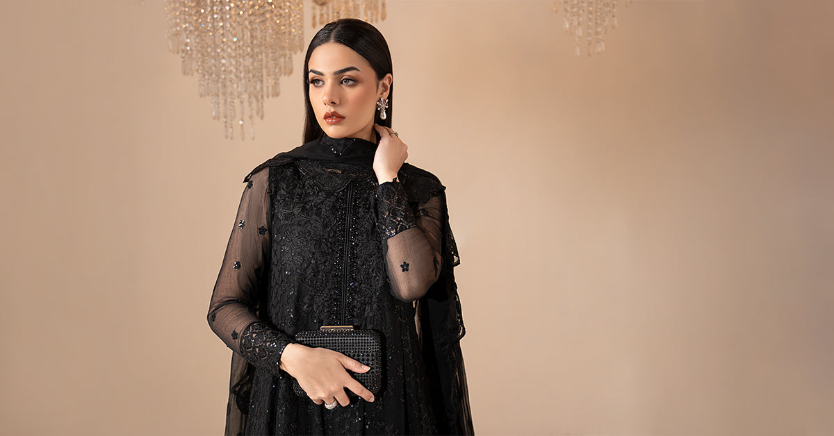 3 Piece Embroidered Chiffon Suit