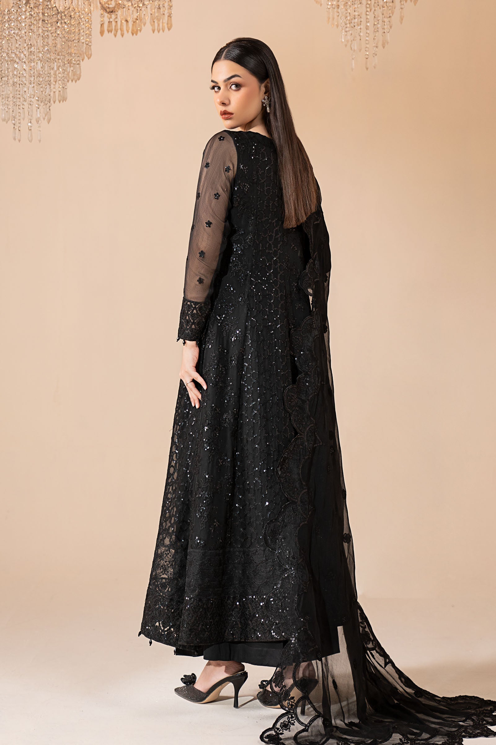 3 Piece Embroidered Chiffon Suit