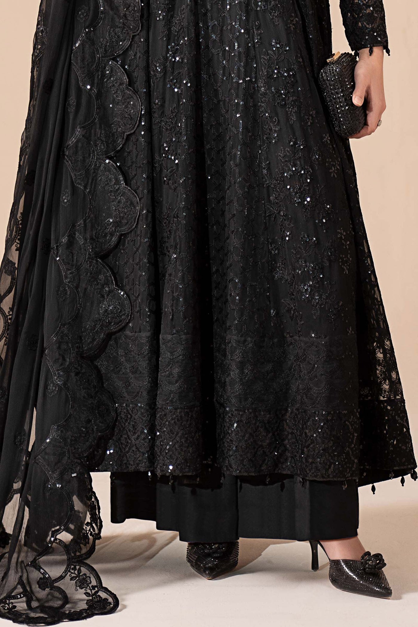 3 Piece Embroidered Chiffon Suit