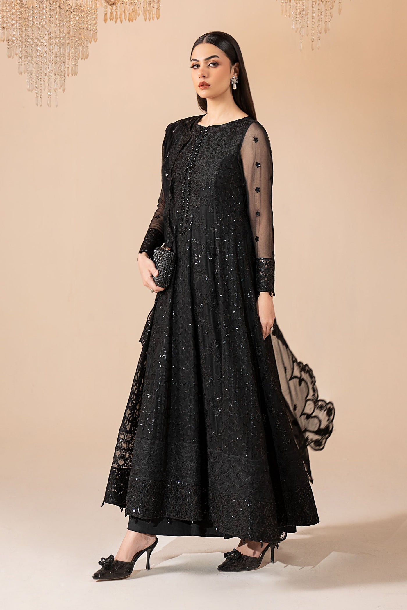 3 Piece Embroidered Chiffon Suit