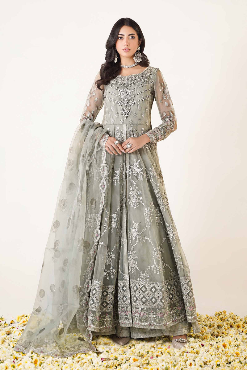 Stitched Embroidered Cotton Net Shirt + Dupatta