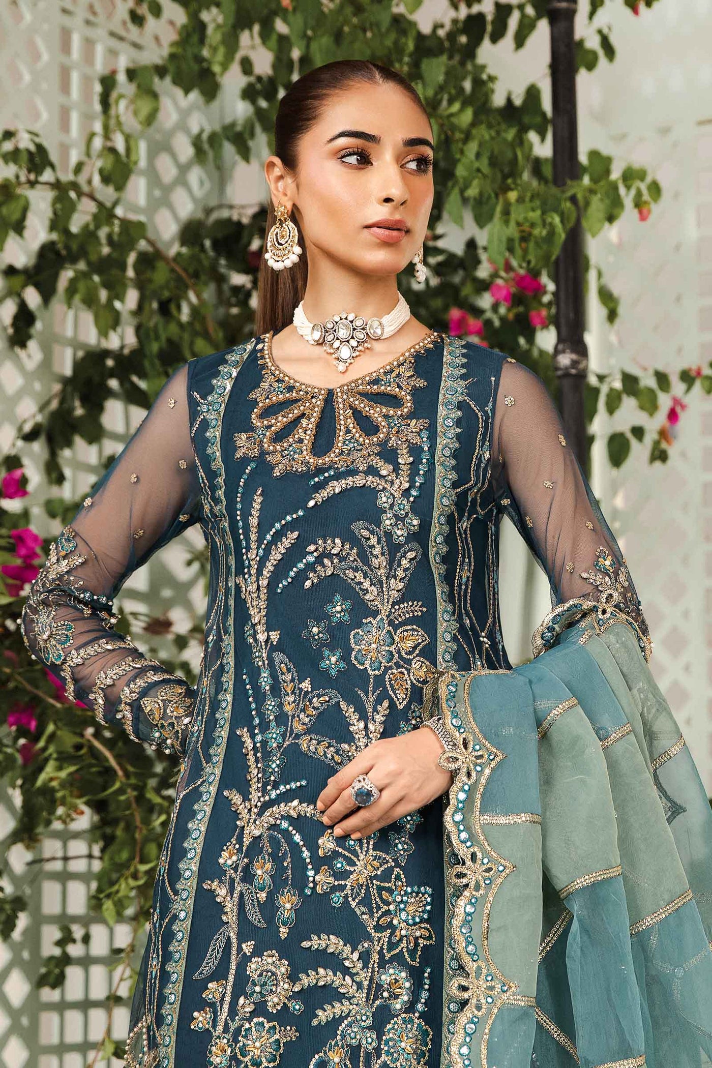 Stitched Embroidered Lawn Shirt + Shalwar