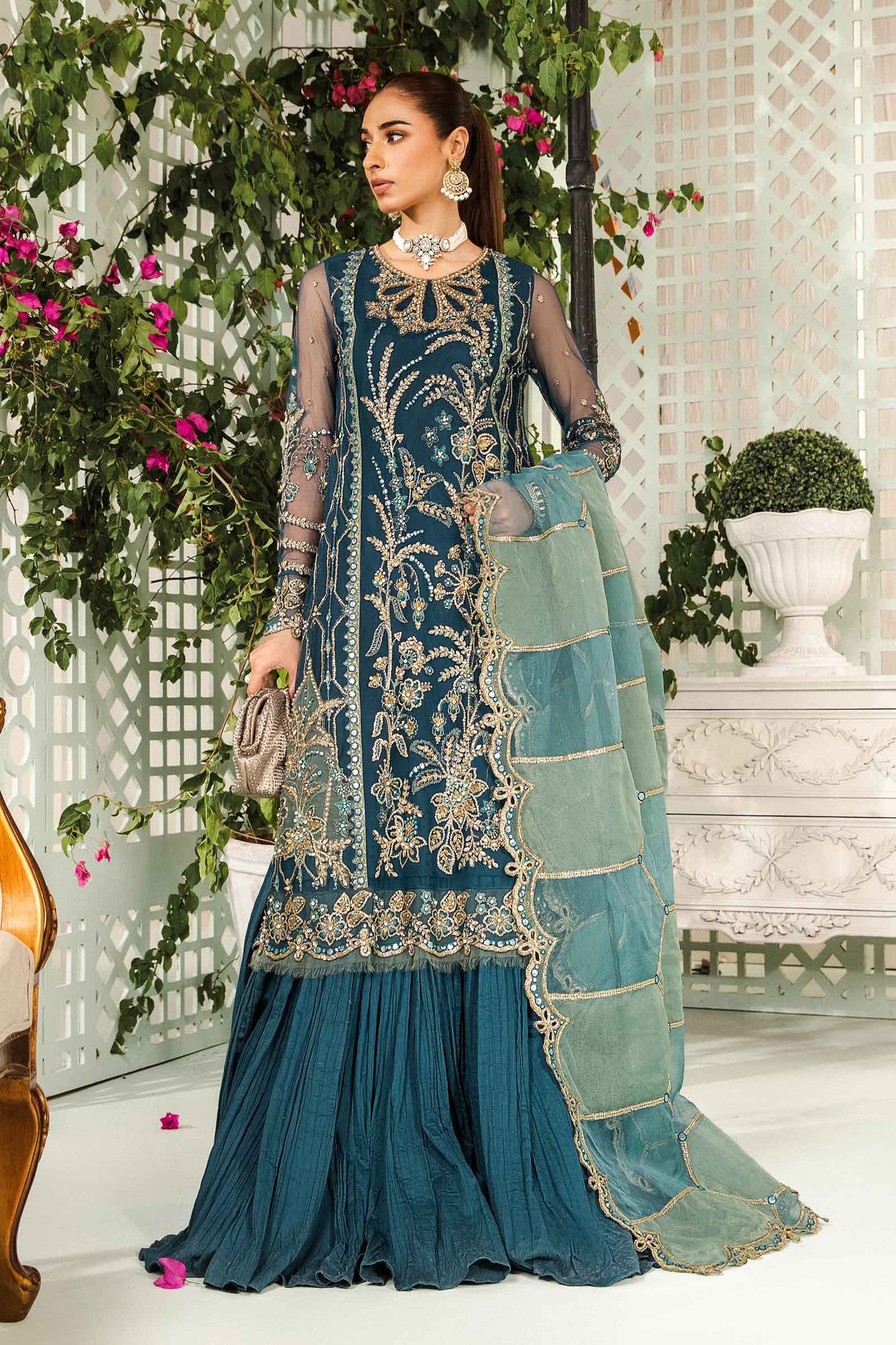 Stitched Embroidered Lawn Shirt + Shalwar
