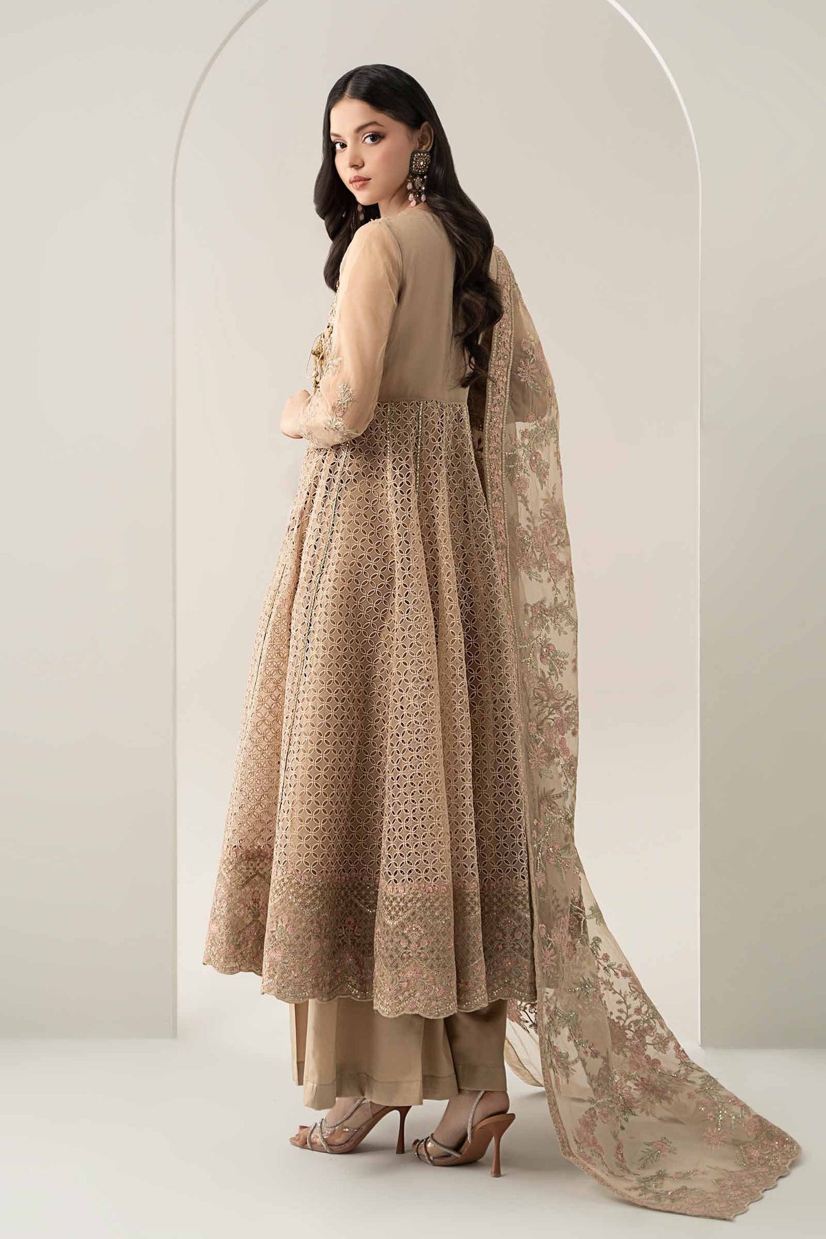 3 Piece Embroidered Organza Suit