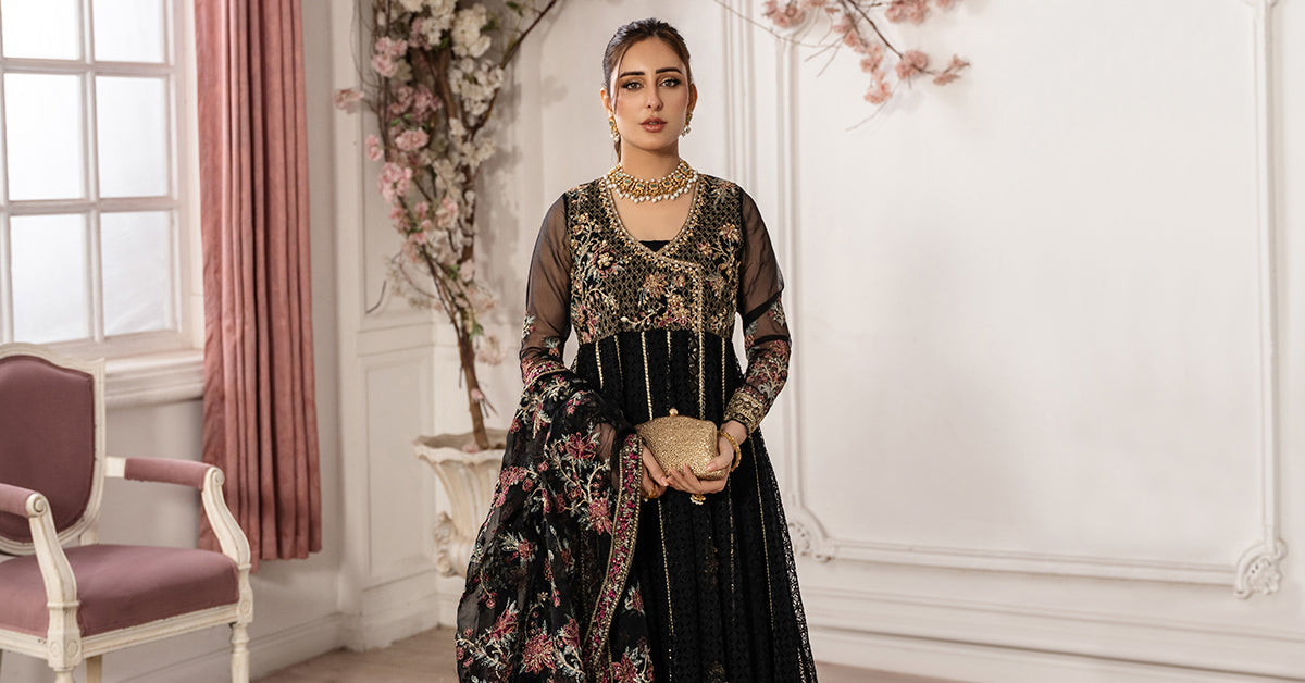 3 Piece Embroidered Organza Suit
