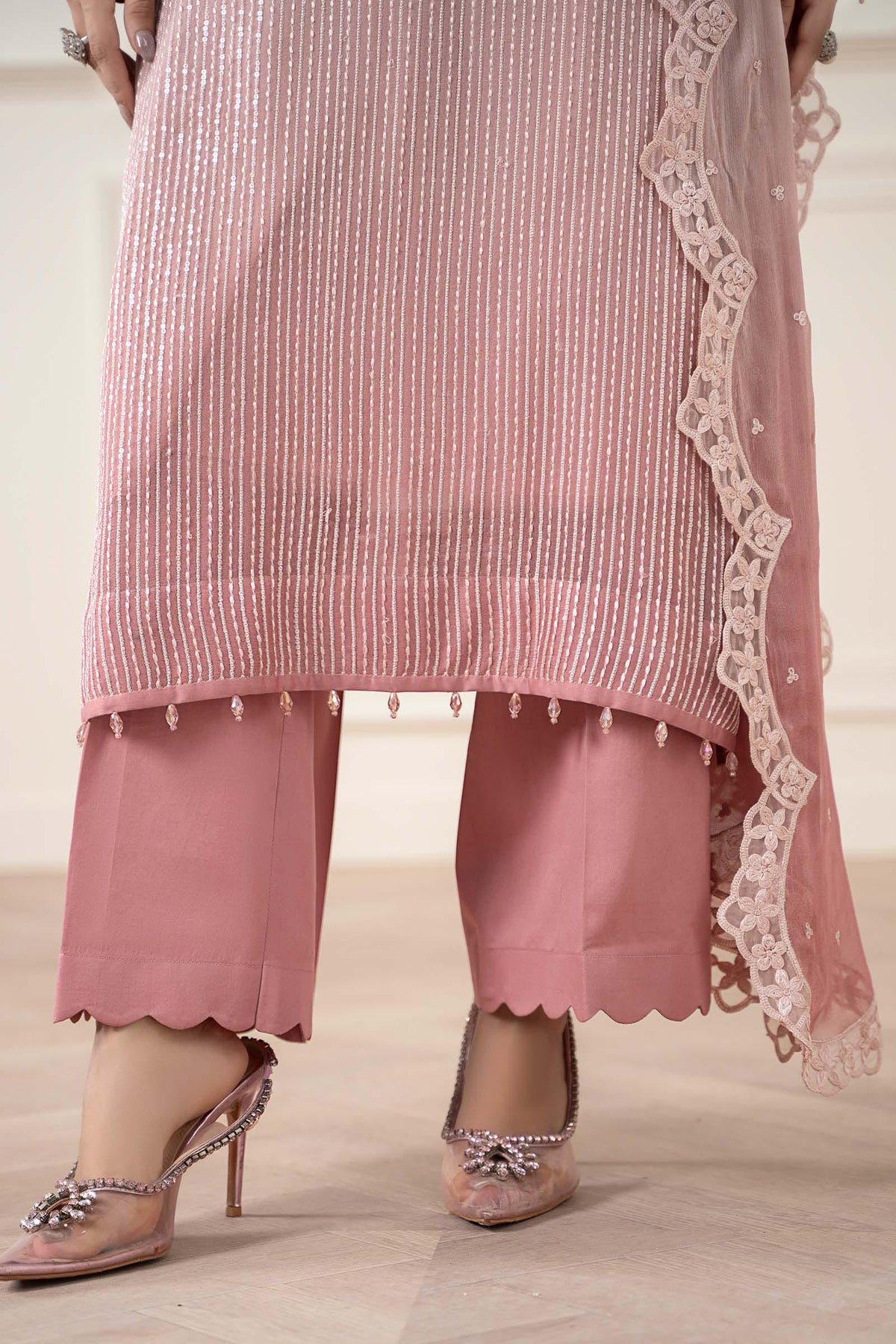 3 Piece Embroidered Chiffon Suit
