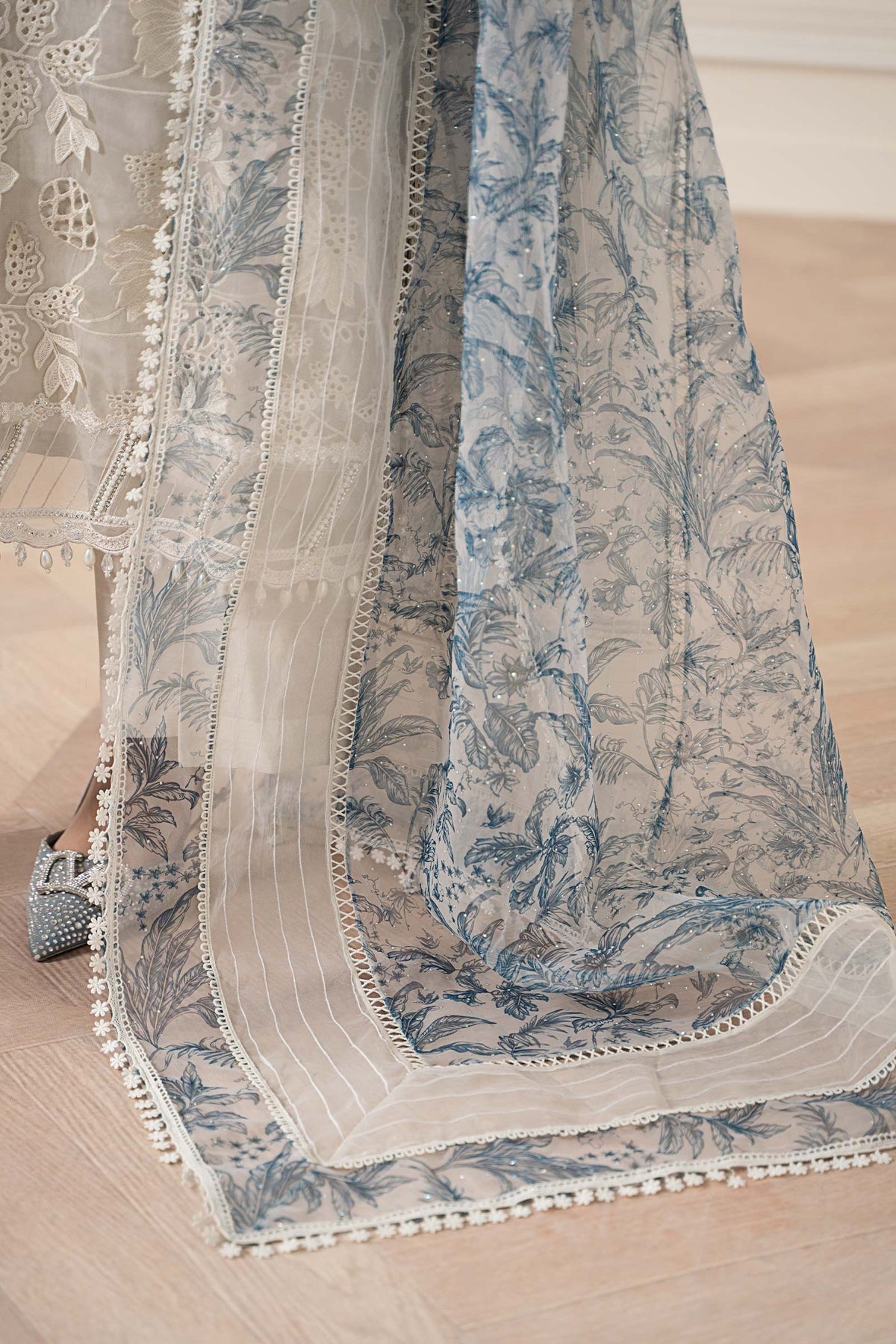 3 Piece Embroidered Organza Suit
