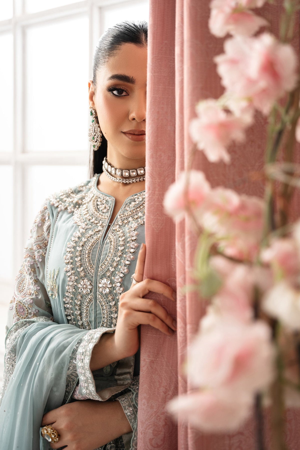 3 Piece Embroidered Chiffon Suit
