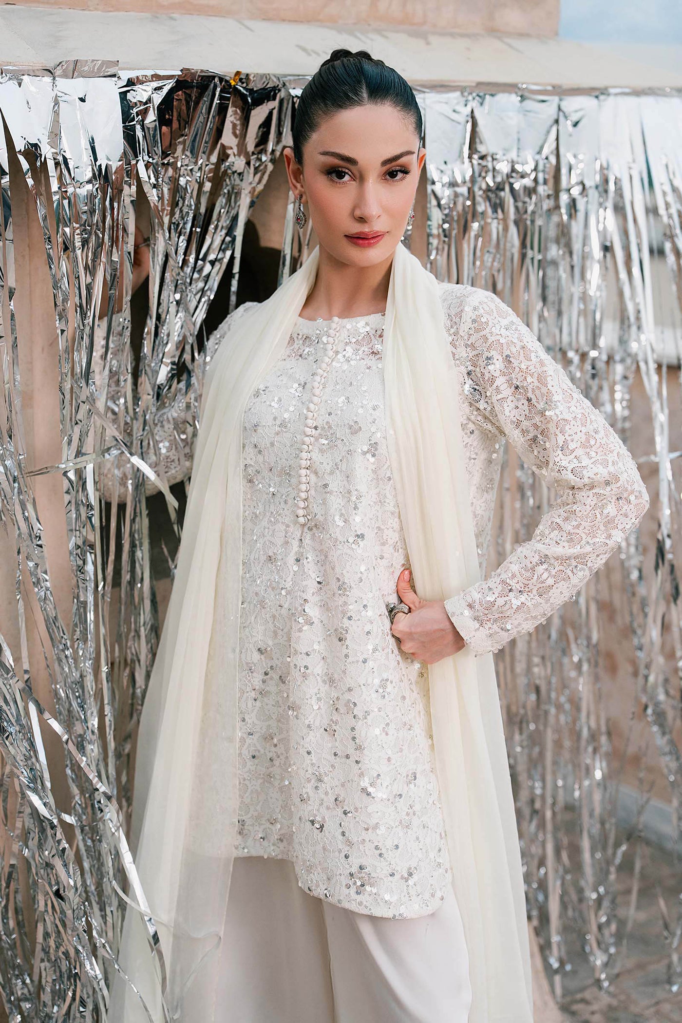 3 Piece Embroidered Net Suit