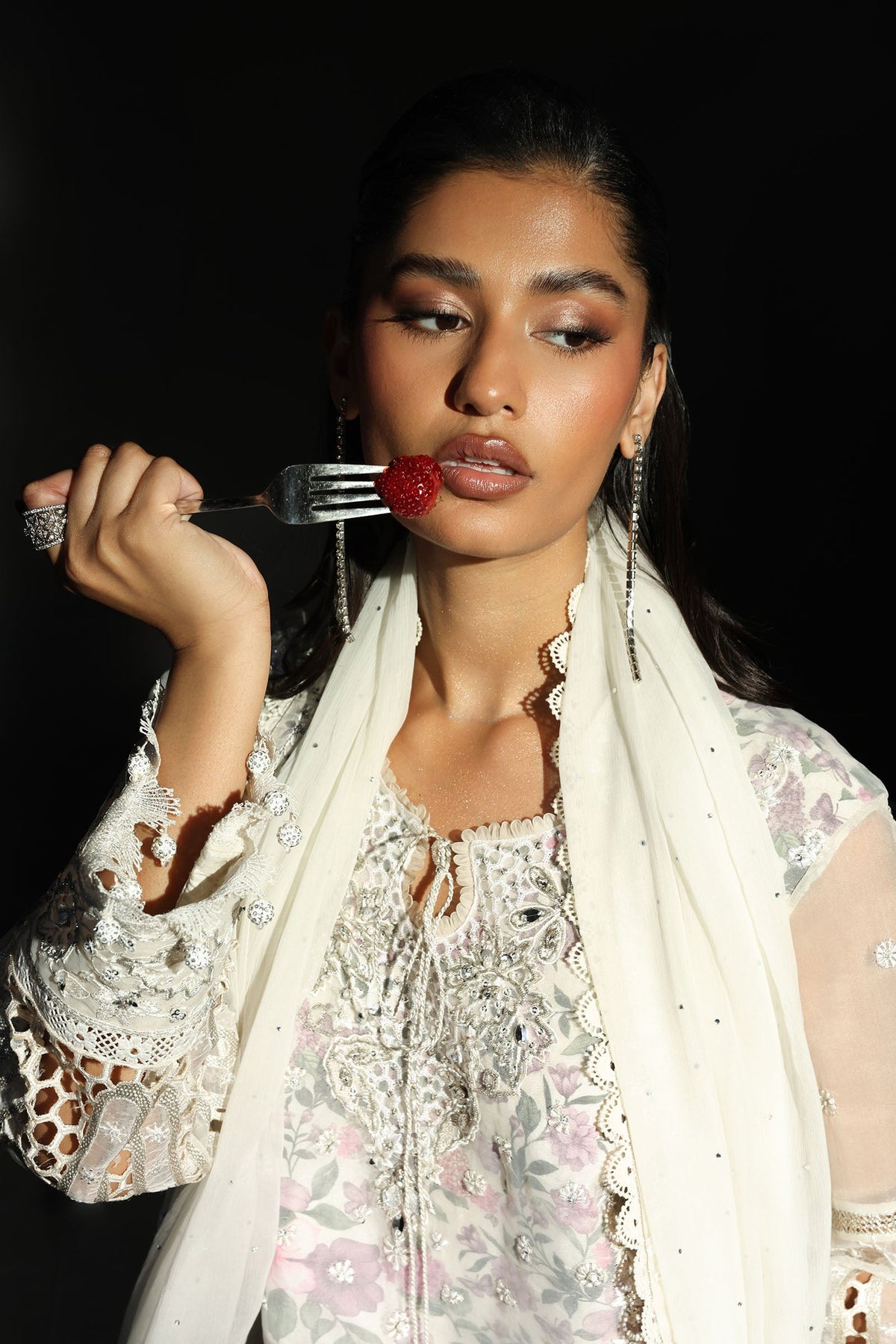 3 Piece Embroidered Organza Suit - SFA2611-ESM-OFW