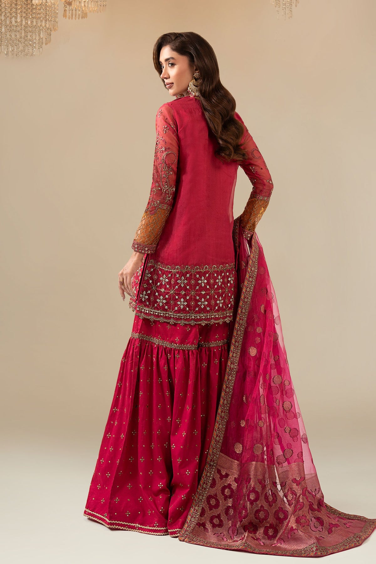 3 Piece Embroidered Organza Suit