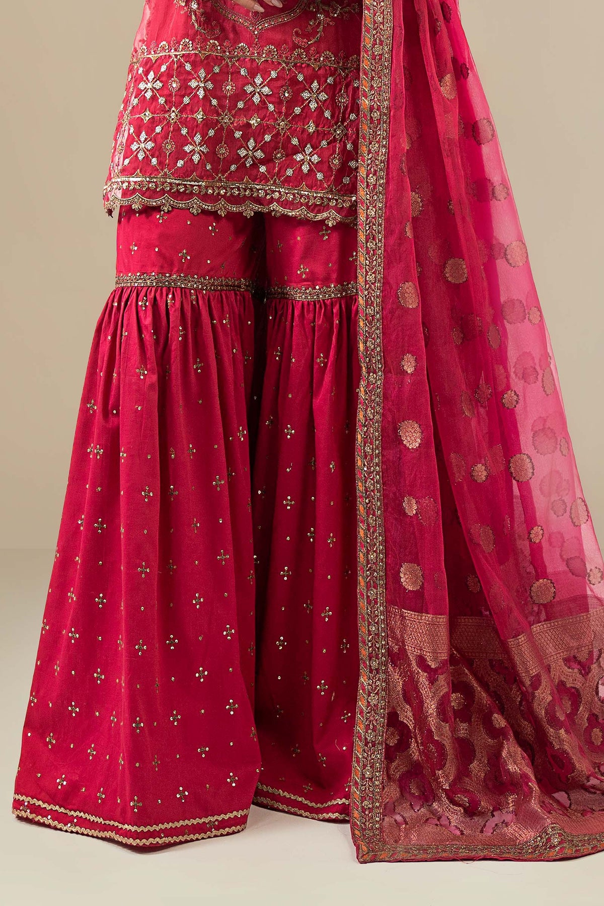 3 Piece Embroidered Organza Suit