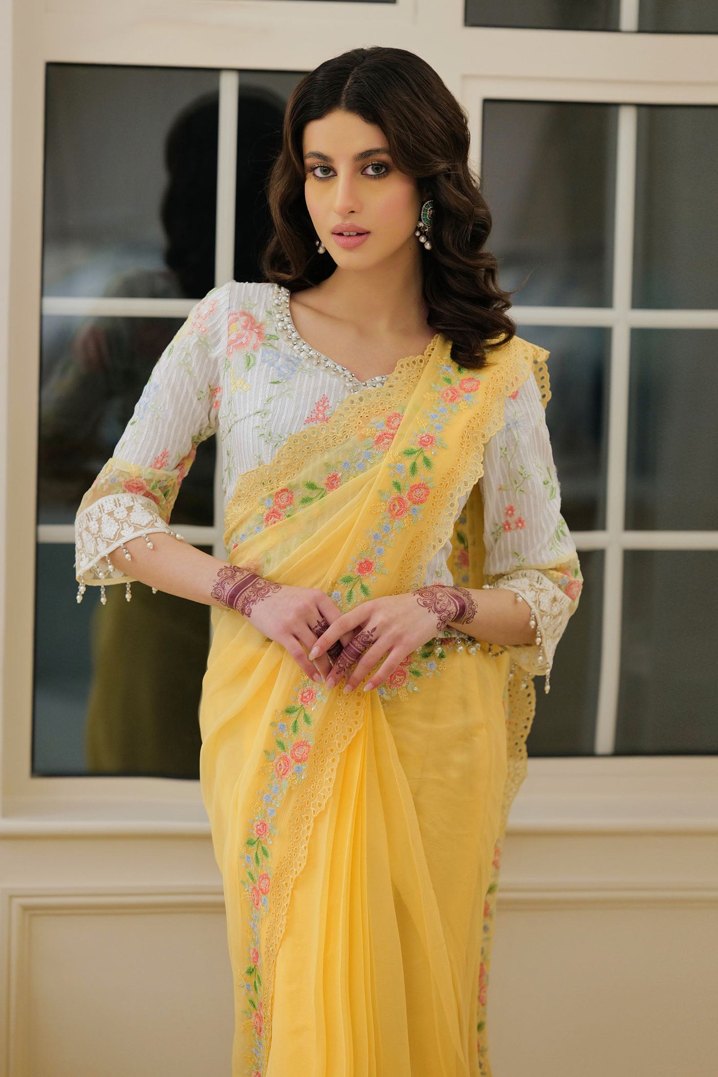 Saree Yellow Sf-Ef23-31