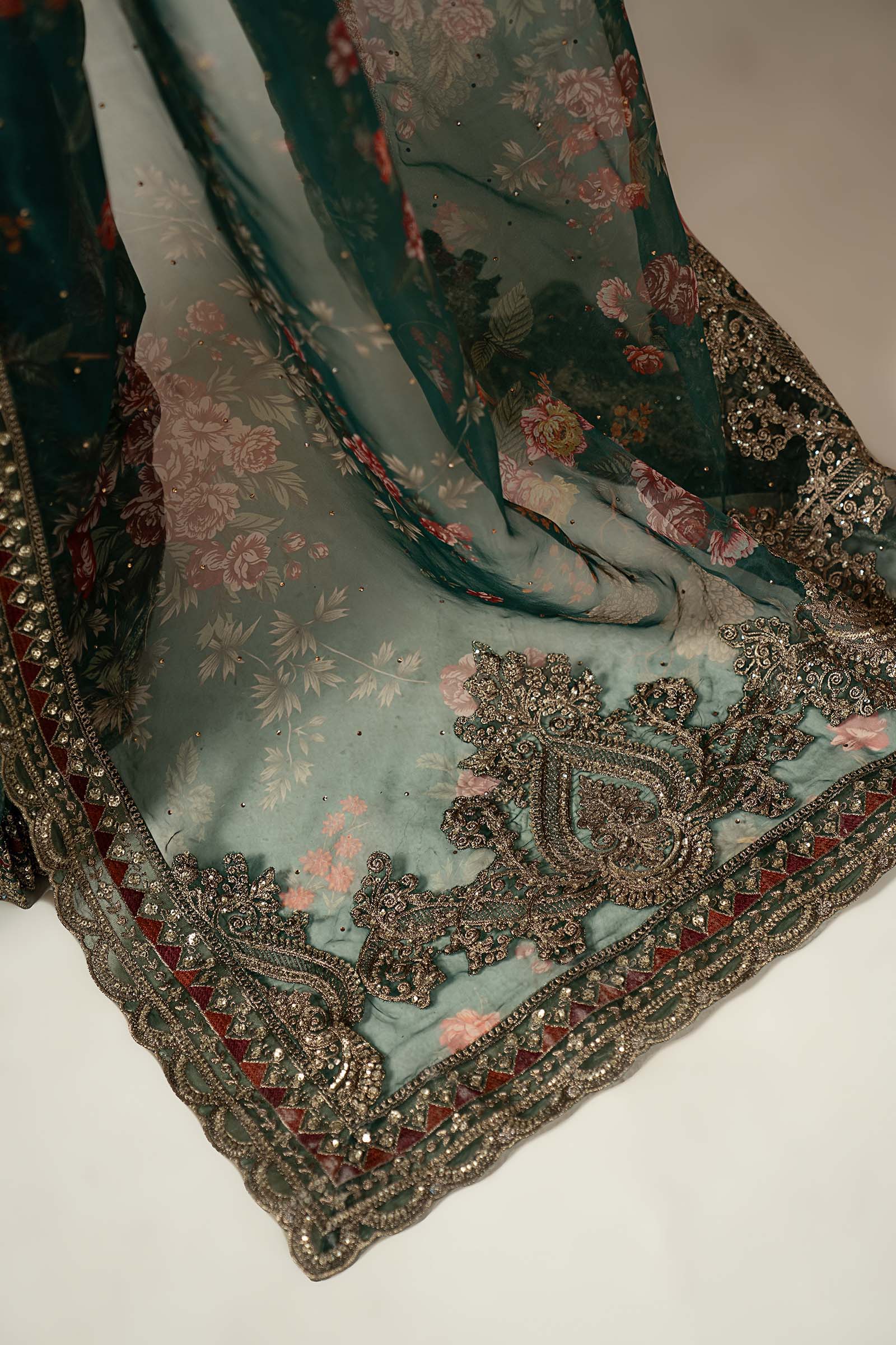 Embroidered Organza Saree