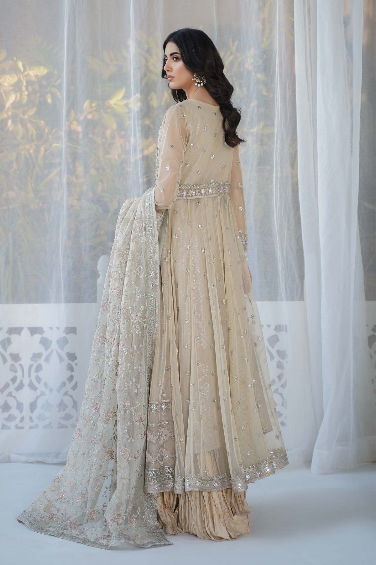 3 Piece Embroidered Net Suit