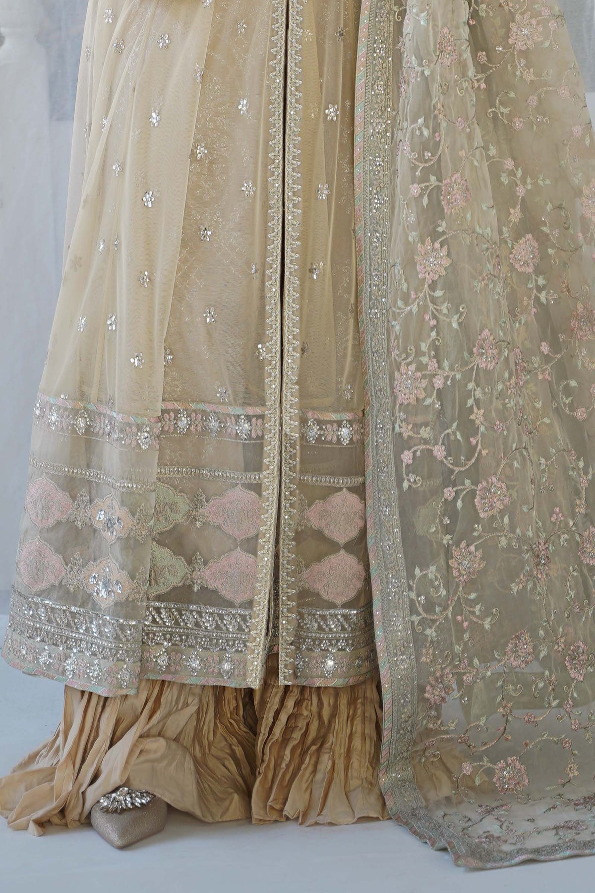 3 Piece Embroidered Net Suit