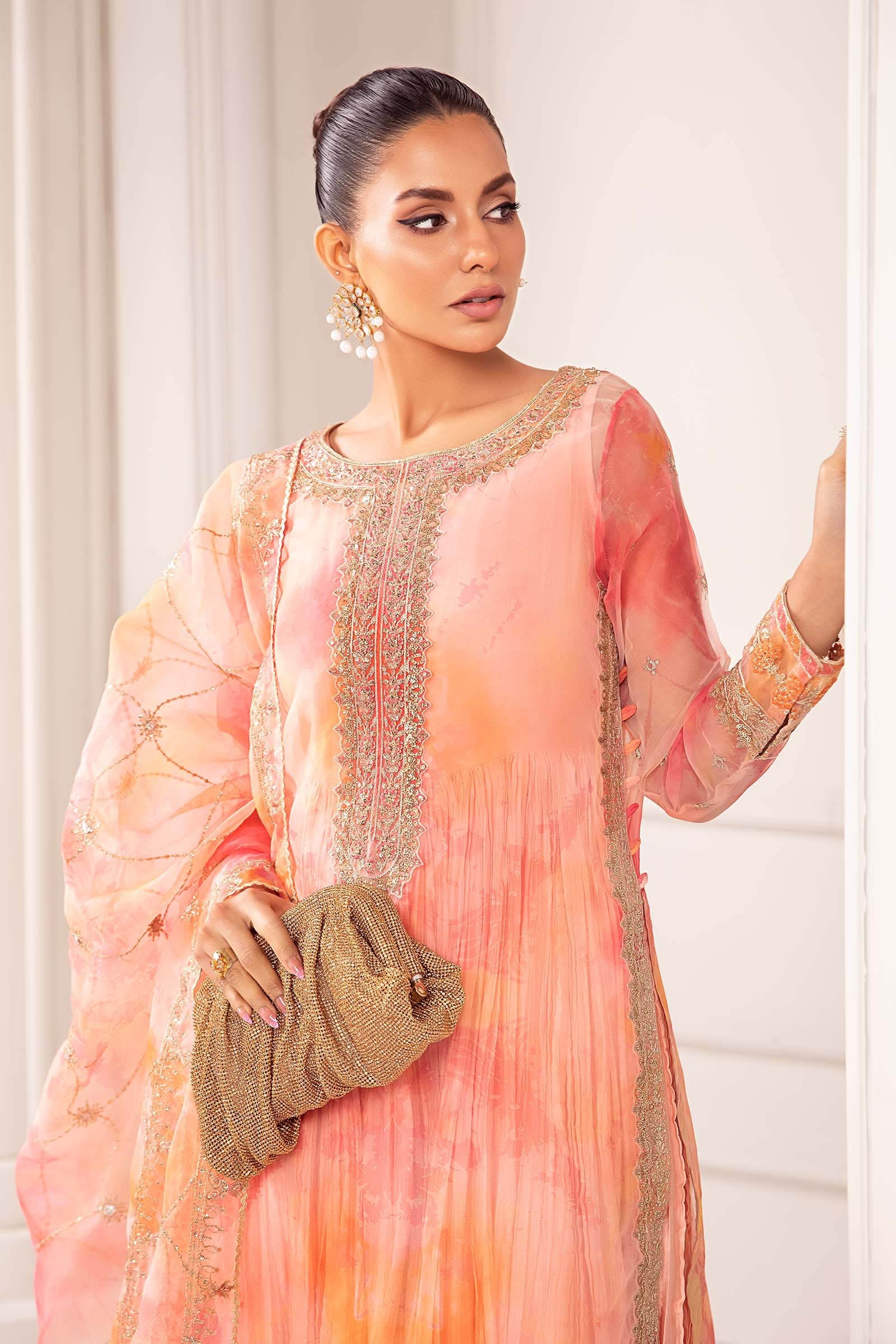 3 Piece Embroidered Organza Suit