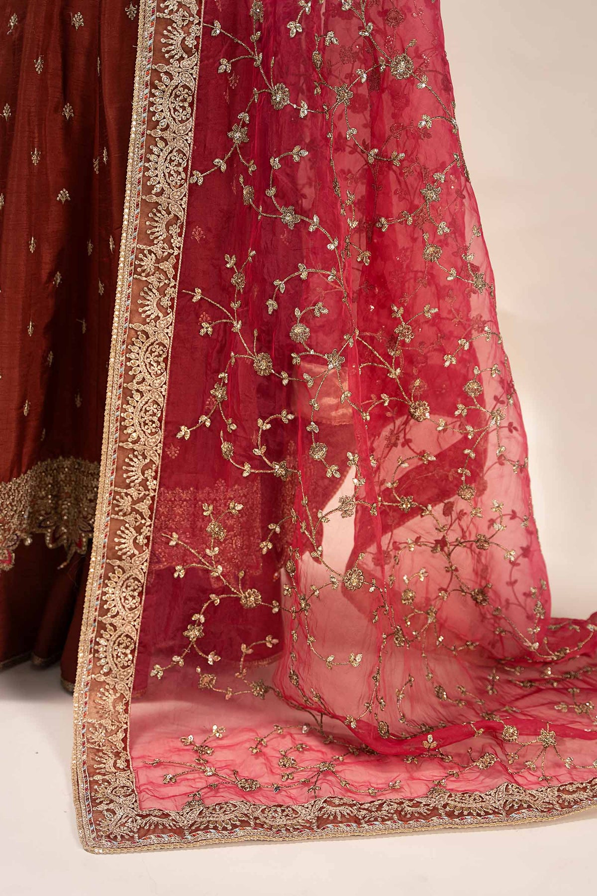3 Piece Embroidered Raw Silk Suit