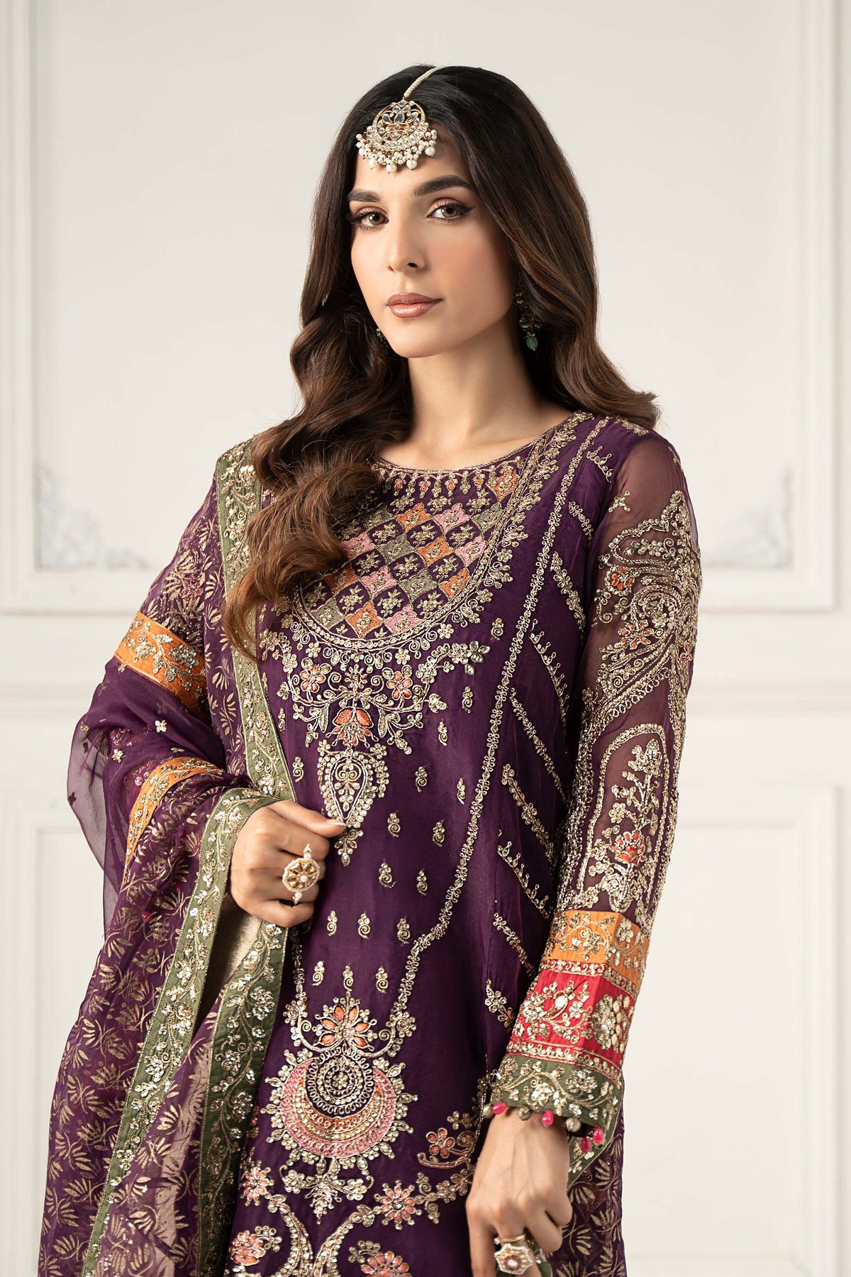 3 Piece Embroidered Organza Suit