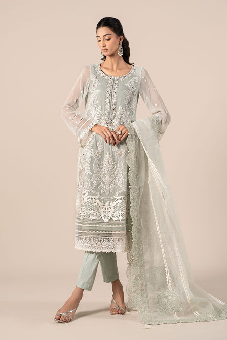 3 Piece Embroidered Chiffon Suit