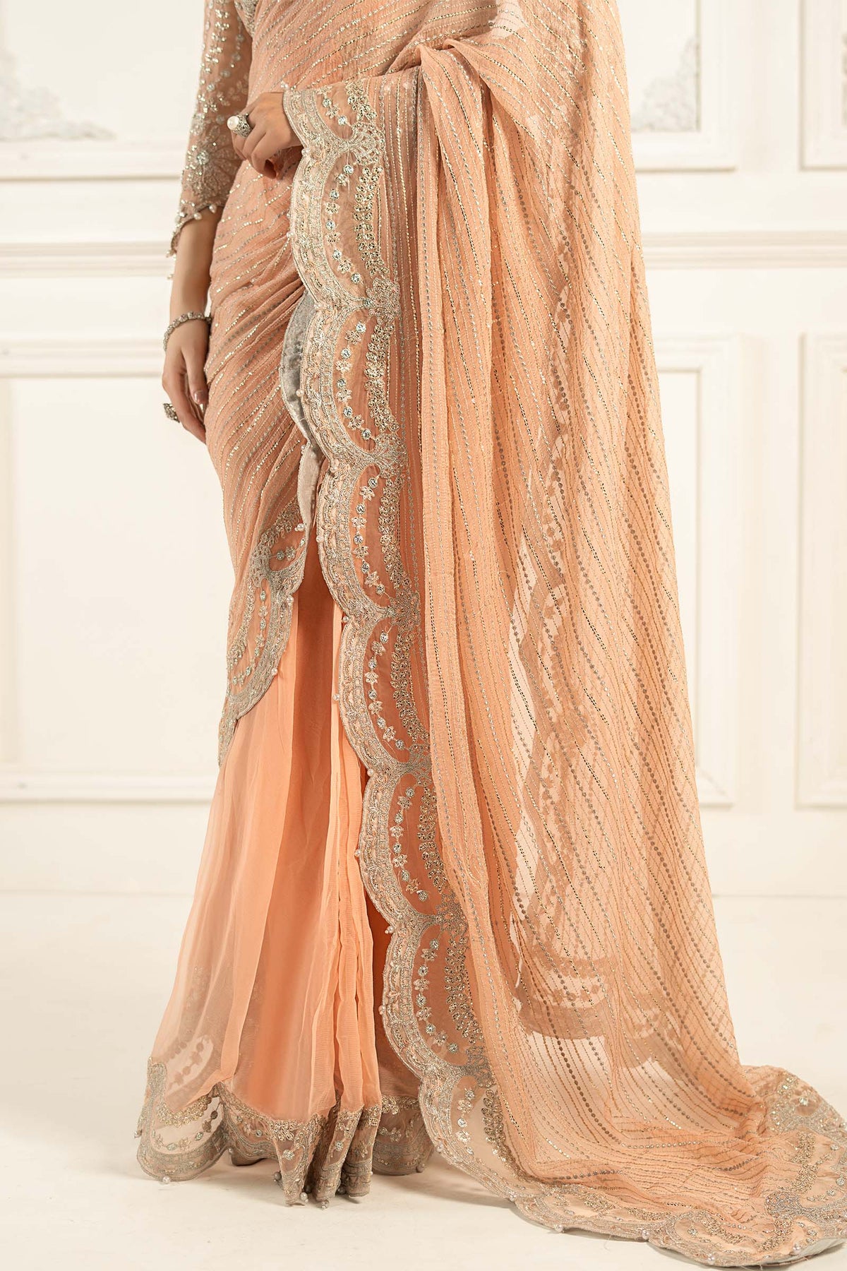 Embroidered Chiffon Saree