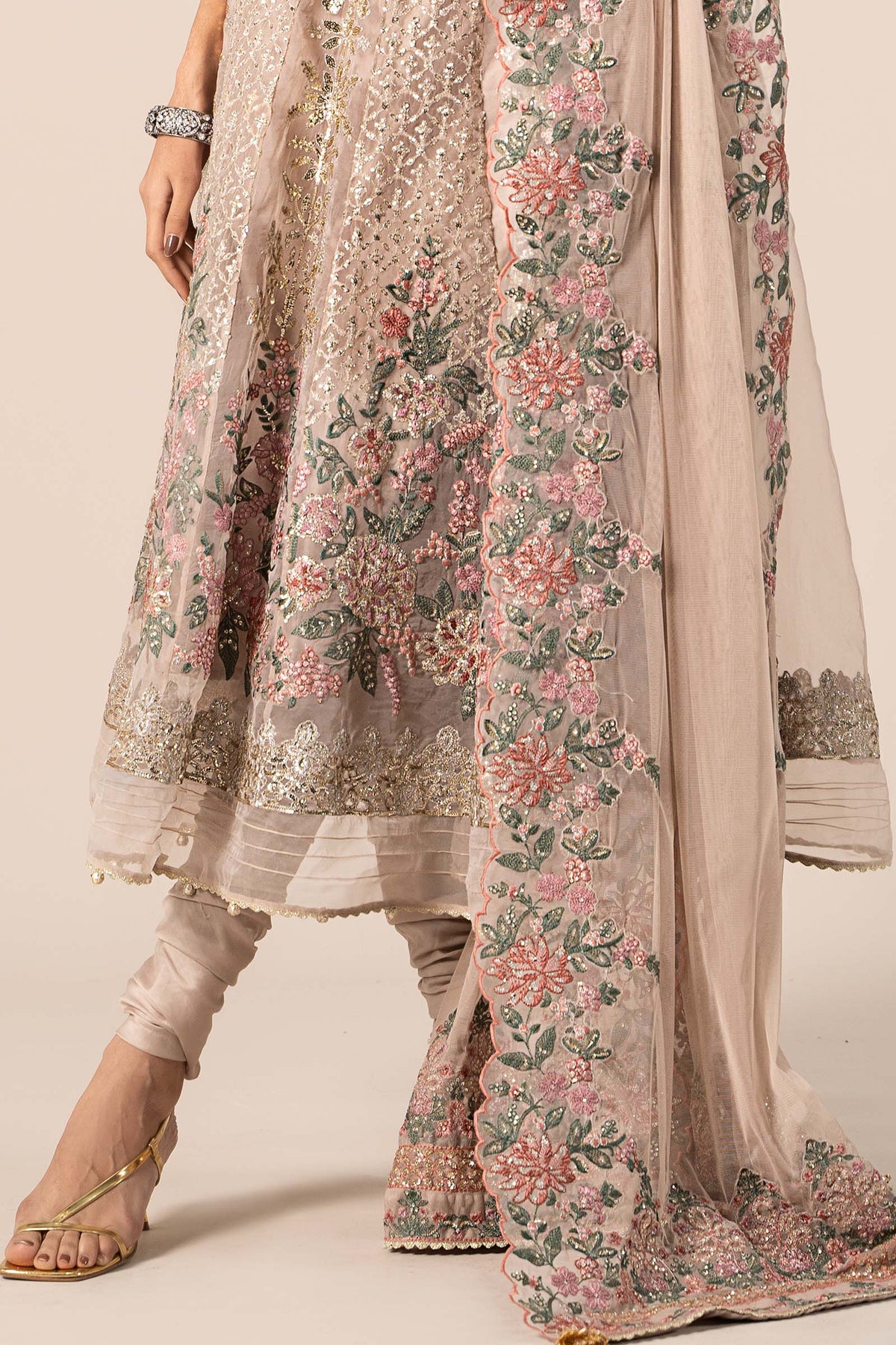 3 Piece Embroidered Organza Suit