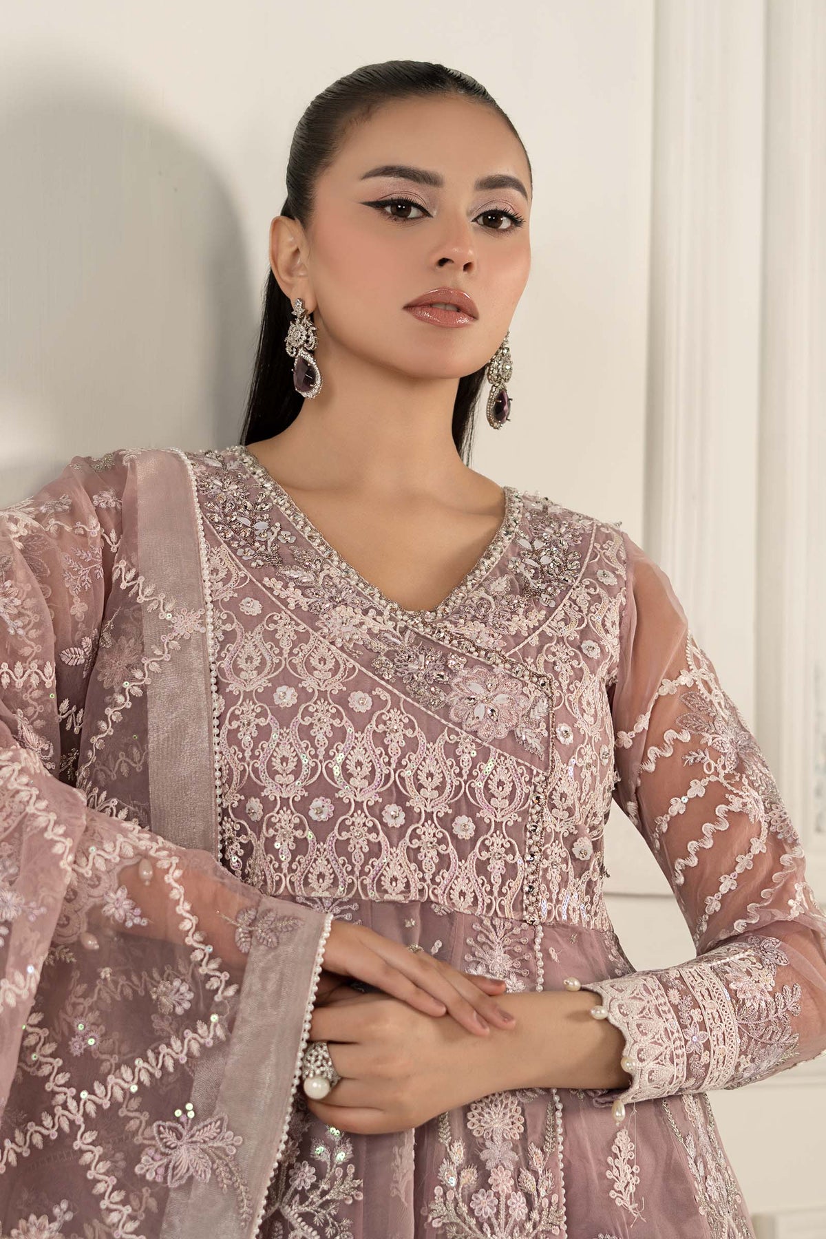 3 Piece Embroidered Organza Suit
