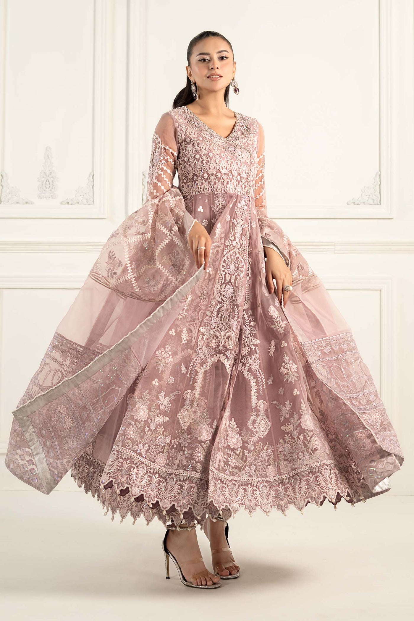 3 Piece Embroidered Organza Suit