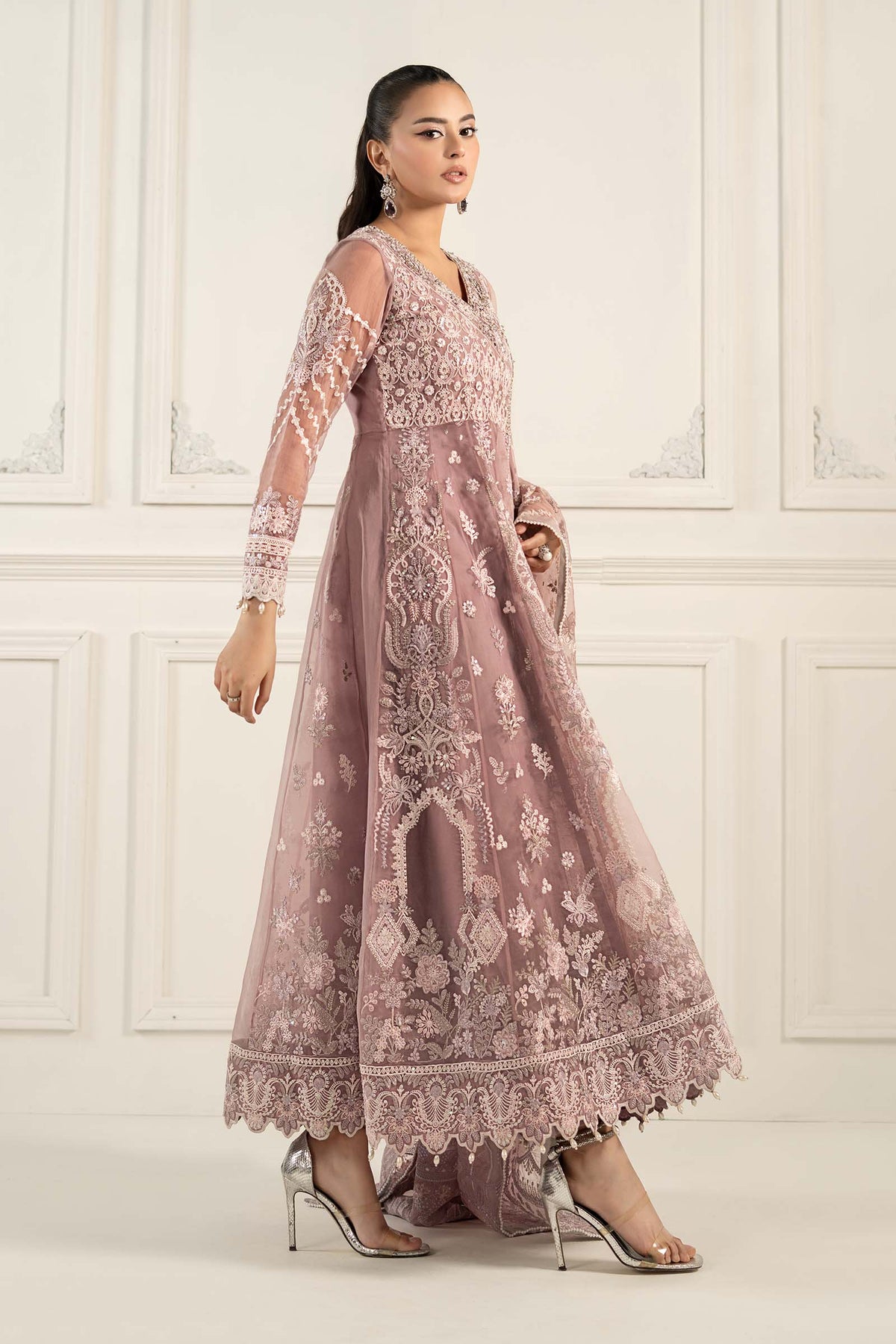 3 Piece Embroidered Organza Suit