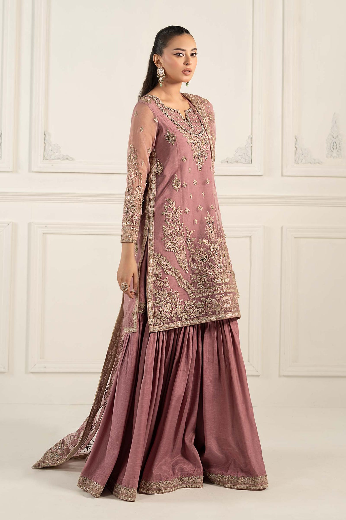 3 Piece Embroidered Organza Suit