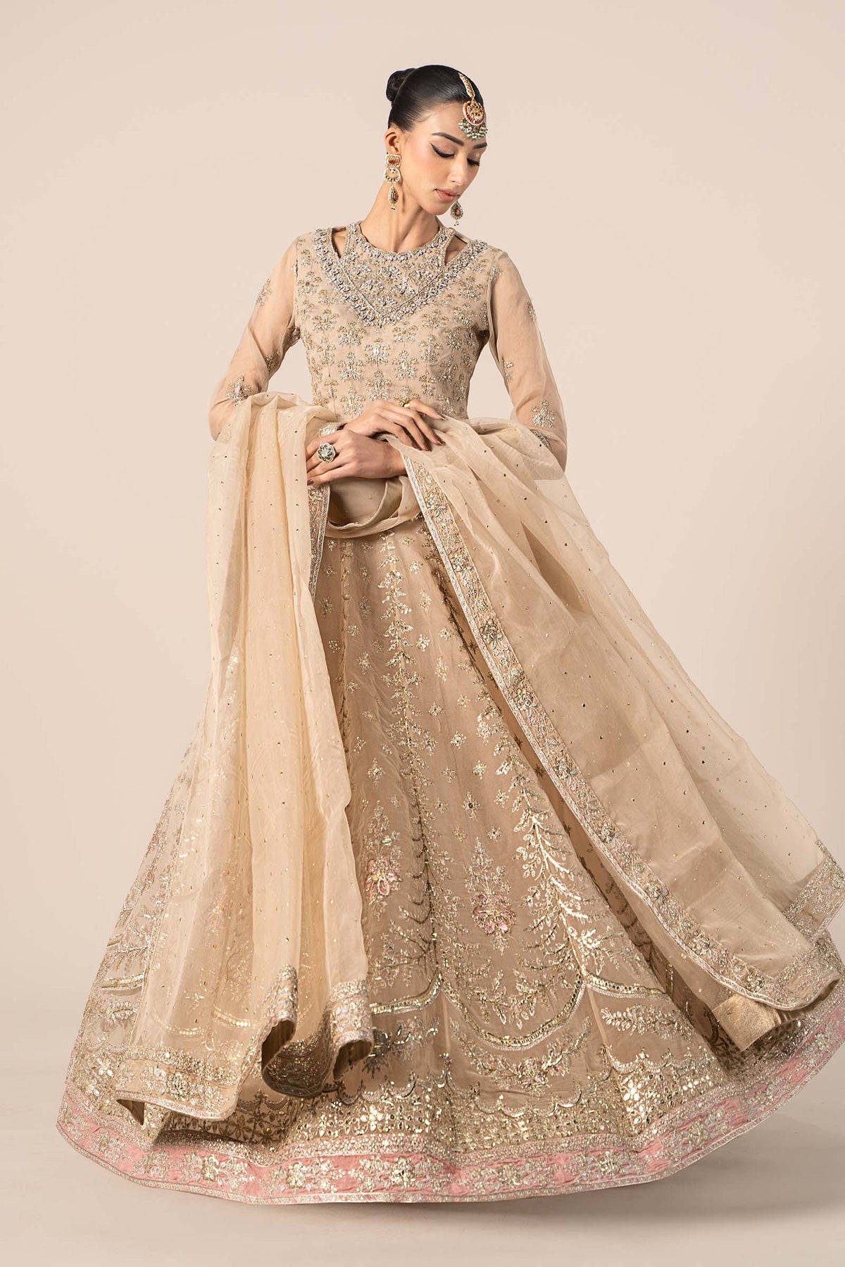 3 Piece Embroidered Organza Suit