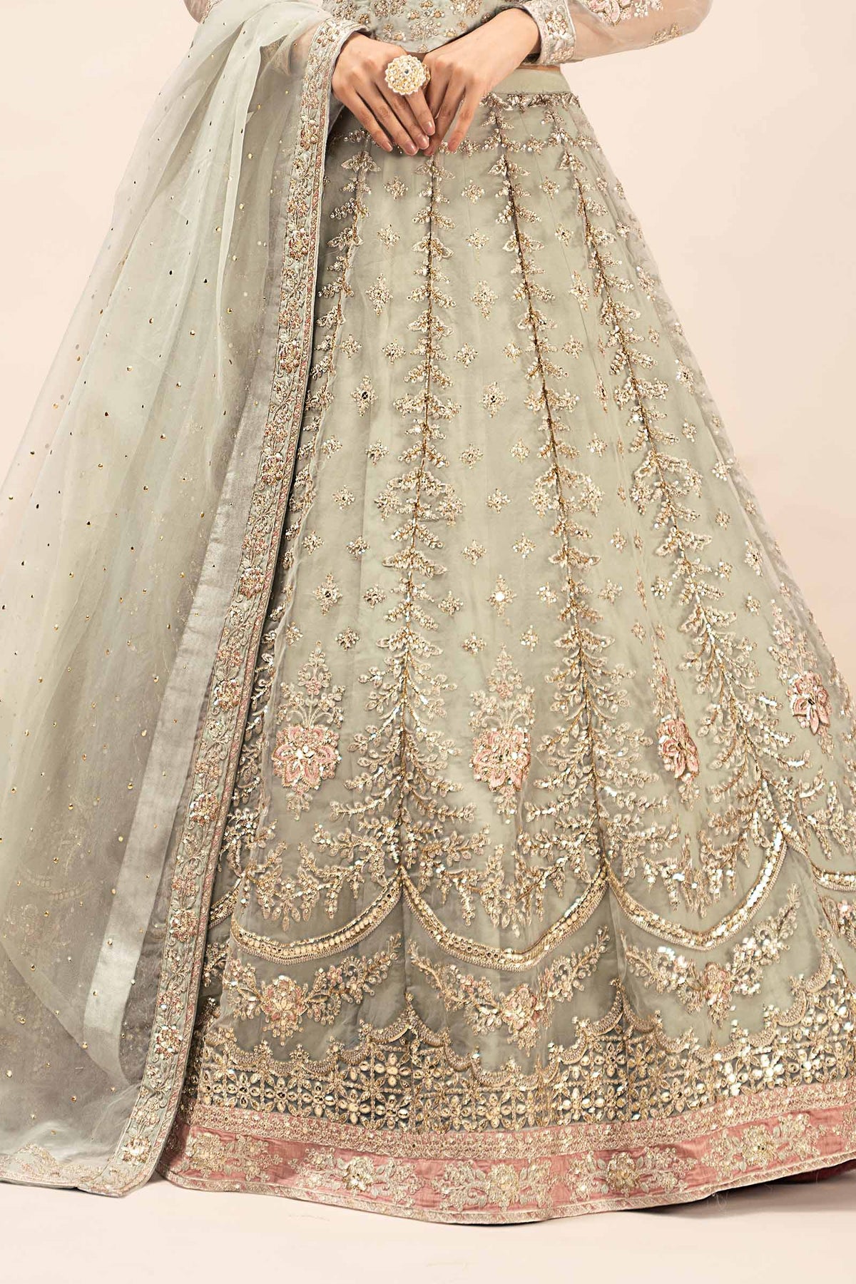 3 Piece Embroidered Organza Suit