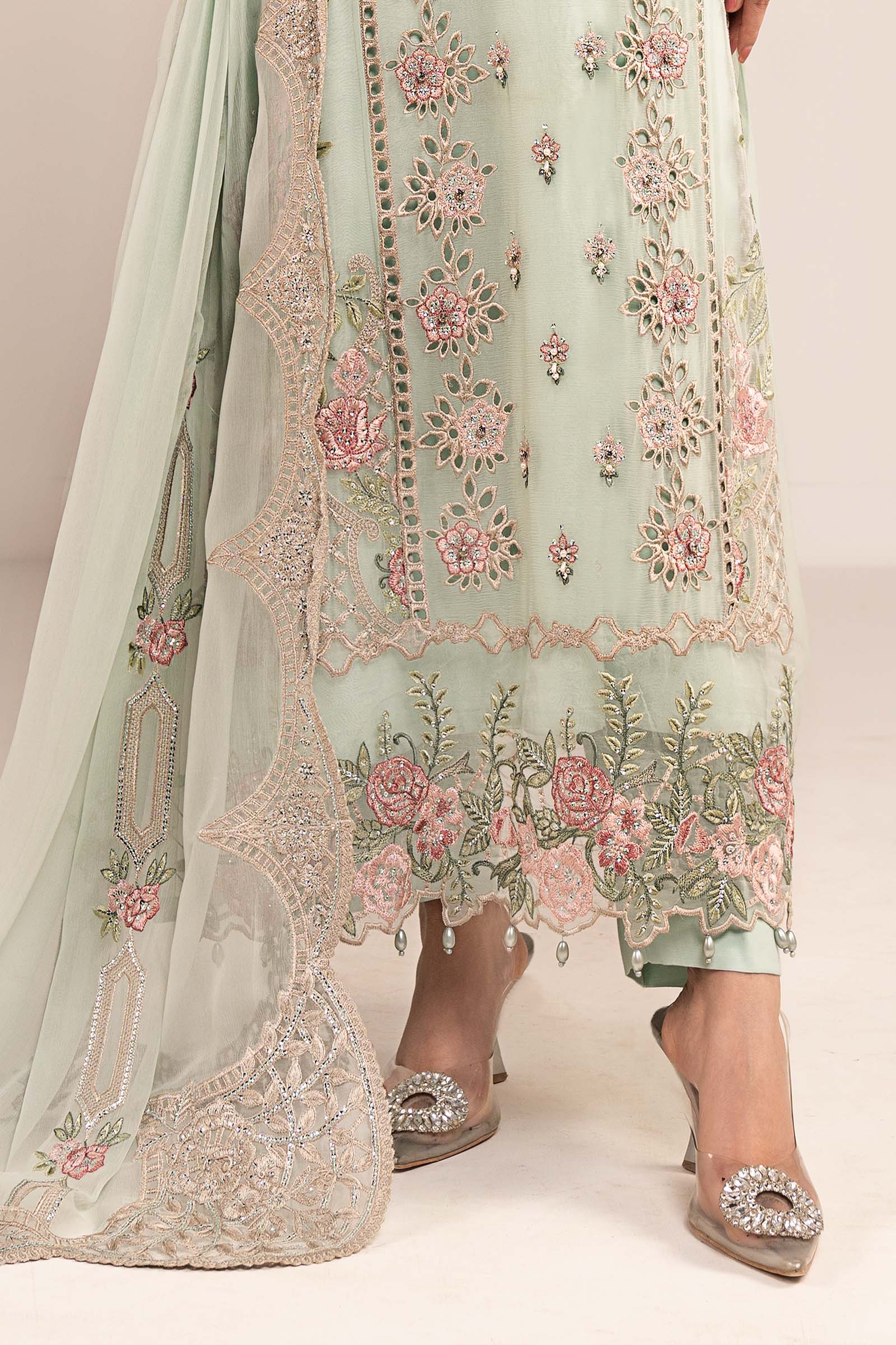 3 Piece Embroidered Chiffon Suit