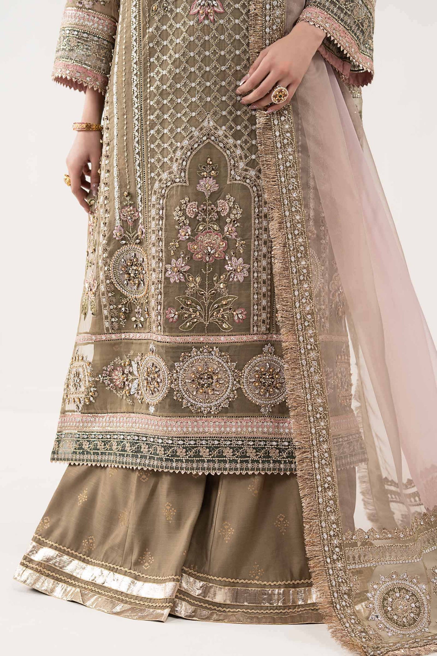 3 Piece Embroidered Organza Suit