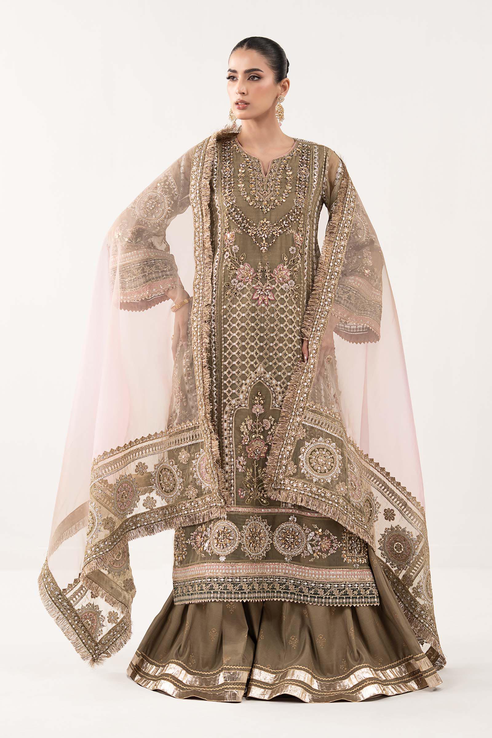3 Piece Embroidered Organza Suit