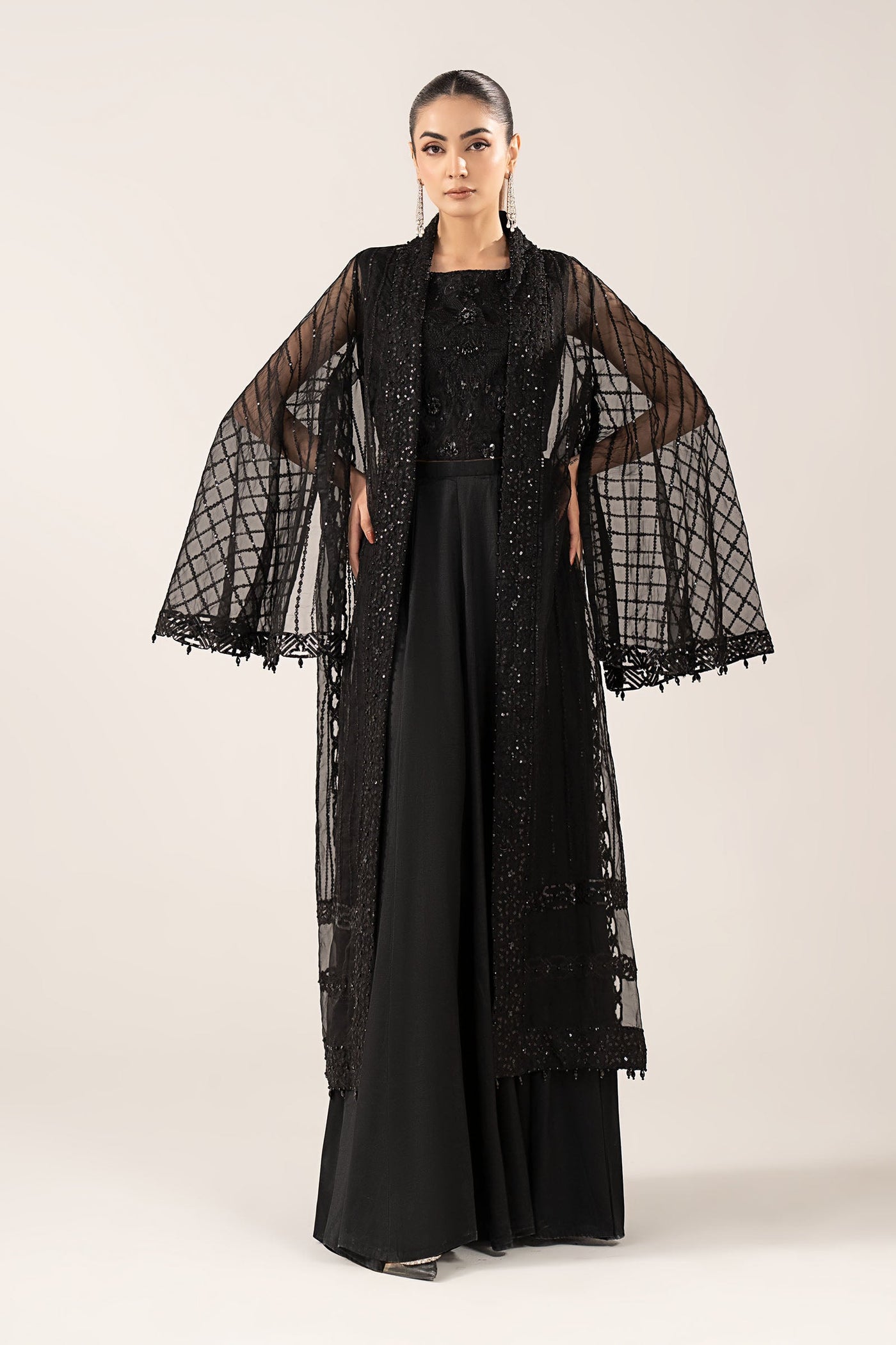 3 Piece Embroidered Organza Suit