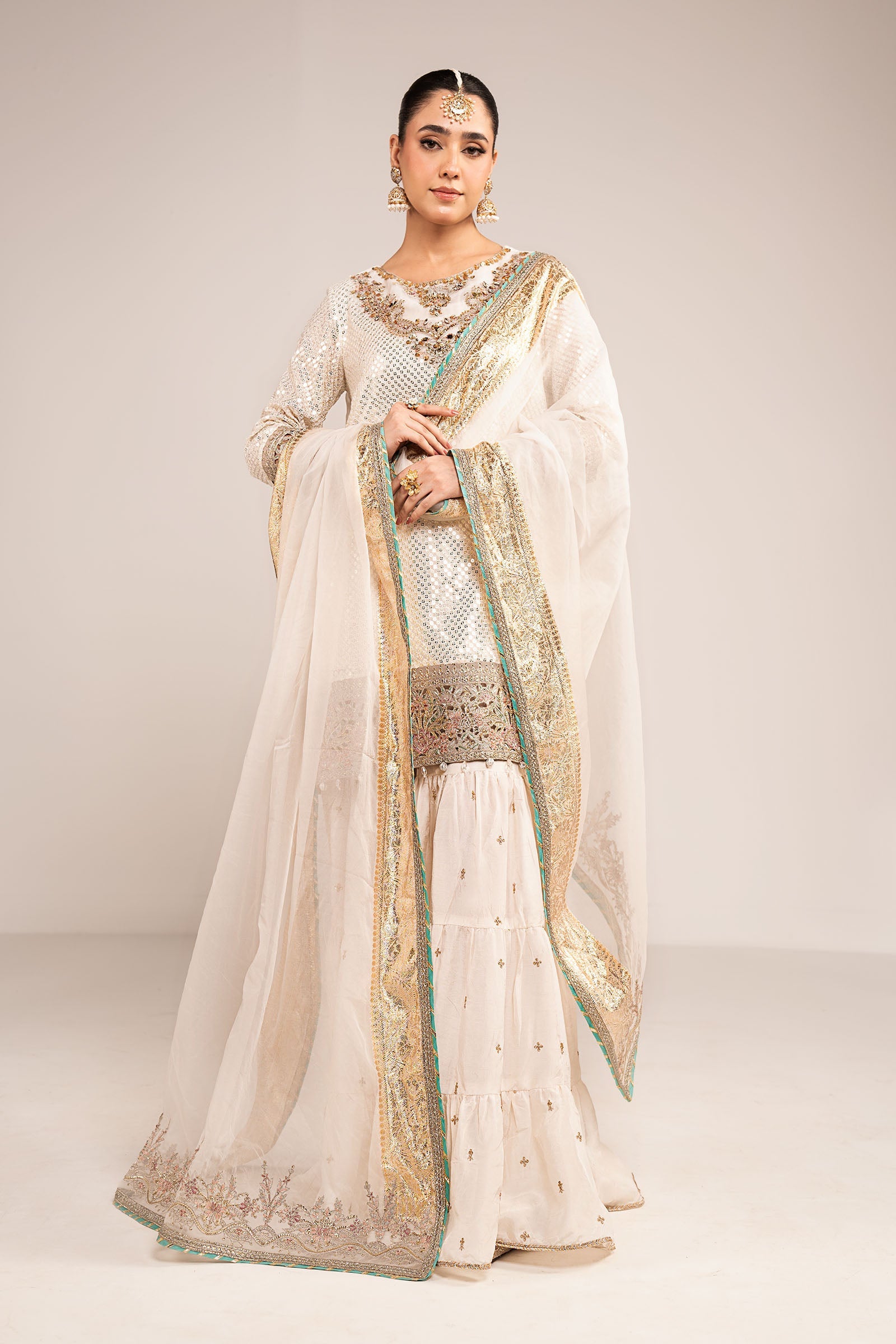 3 Piece Embroidered Chiffon Suit