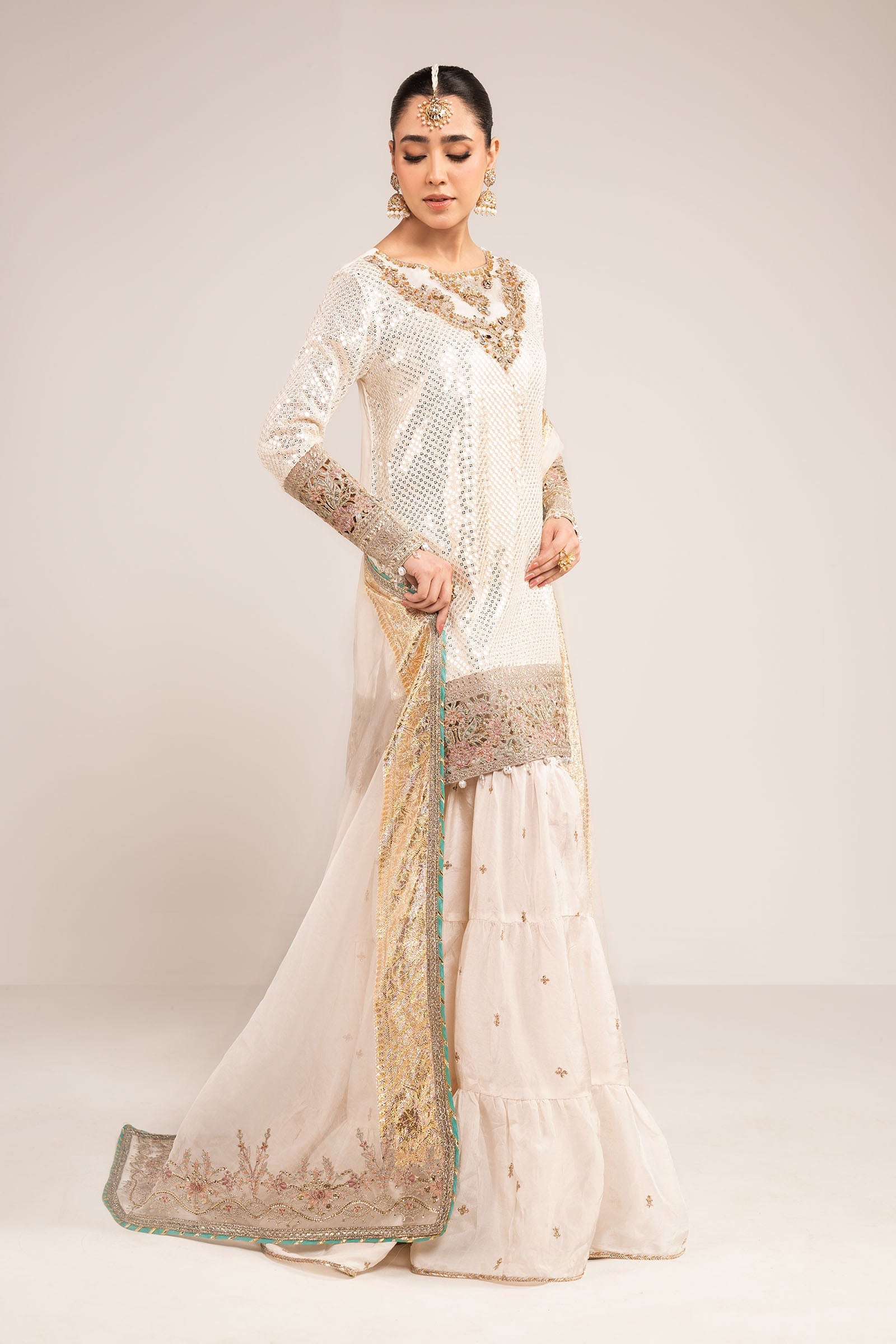 3 Piece Embroidered Chiffon Suit