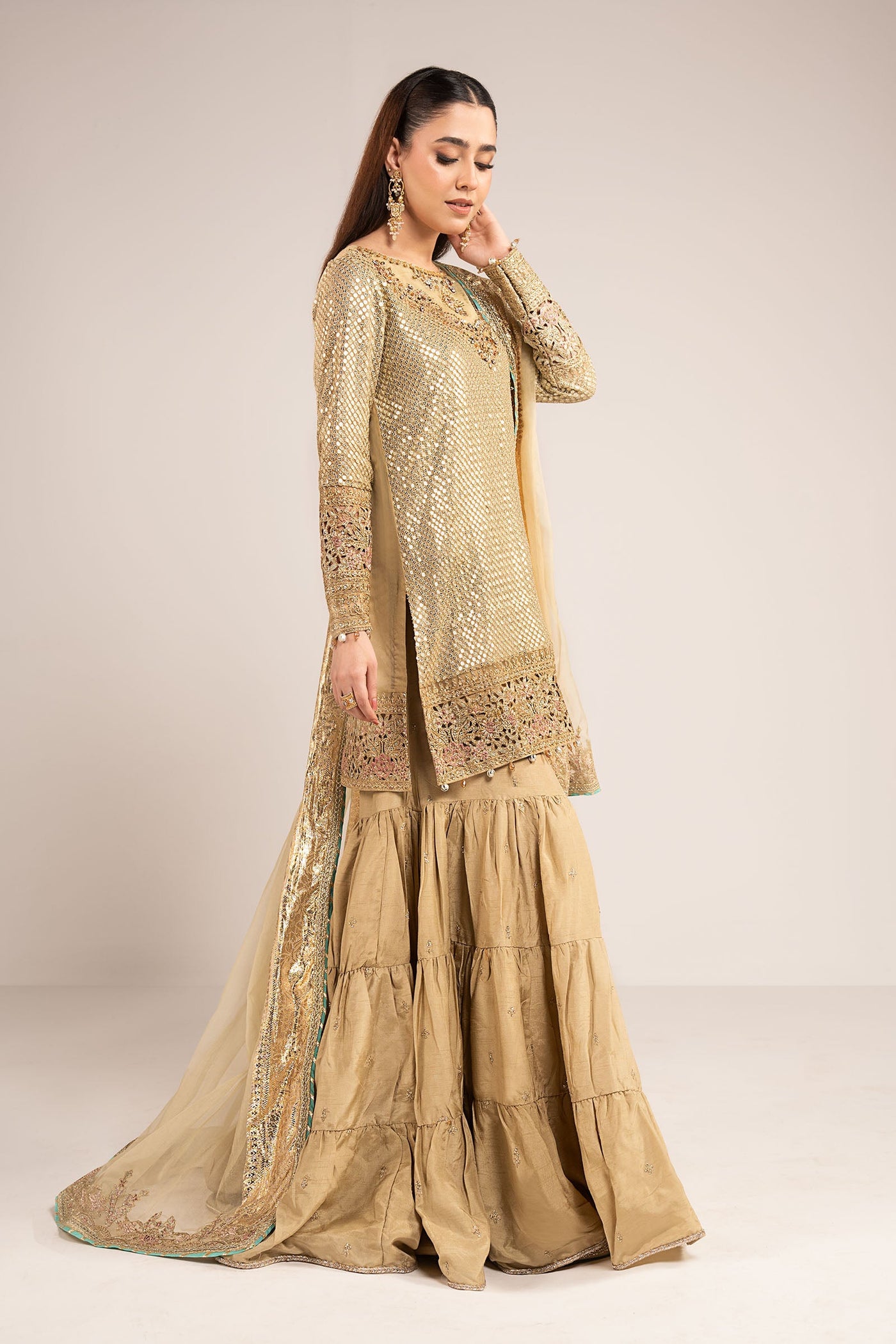 3 Piece Embroidered Chiffon Suit