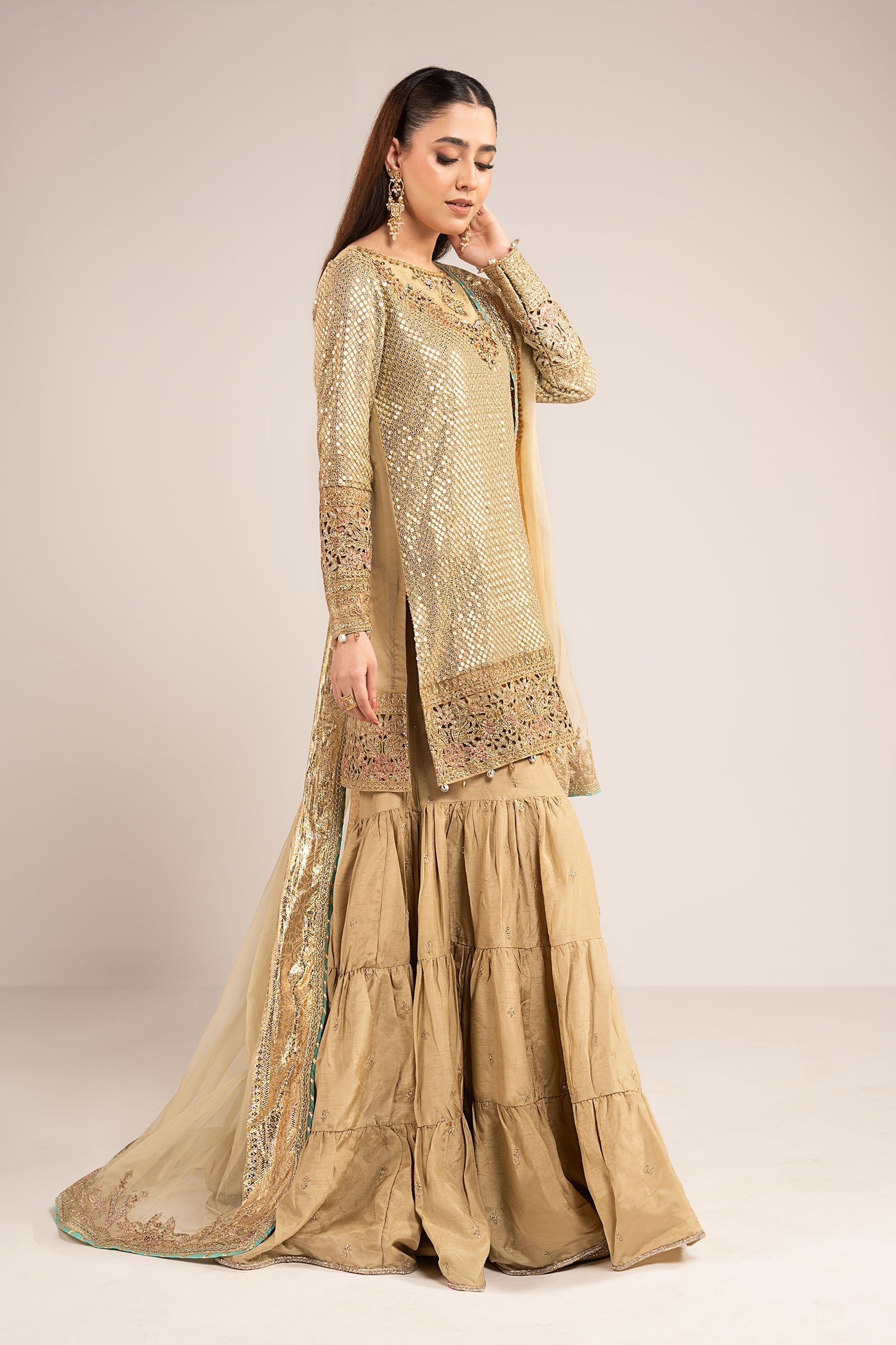 3 Piece Embroidered Chiffon Suit