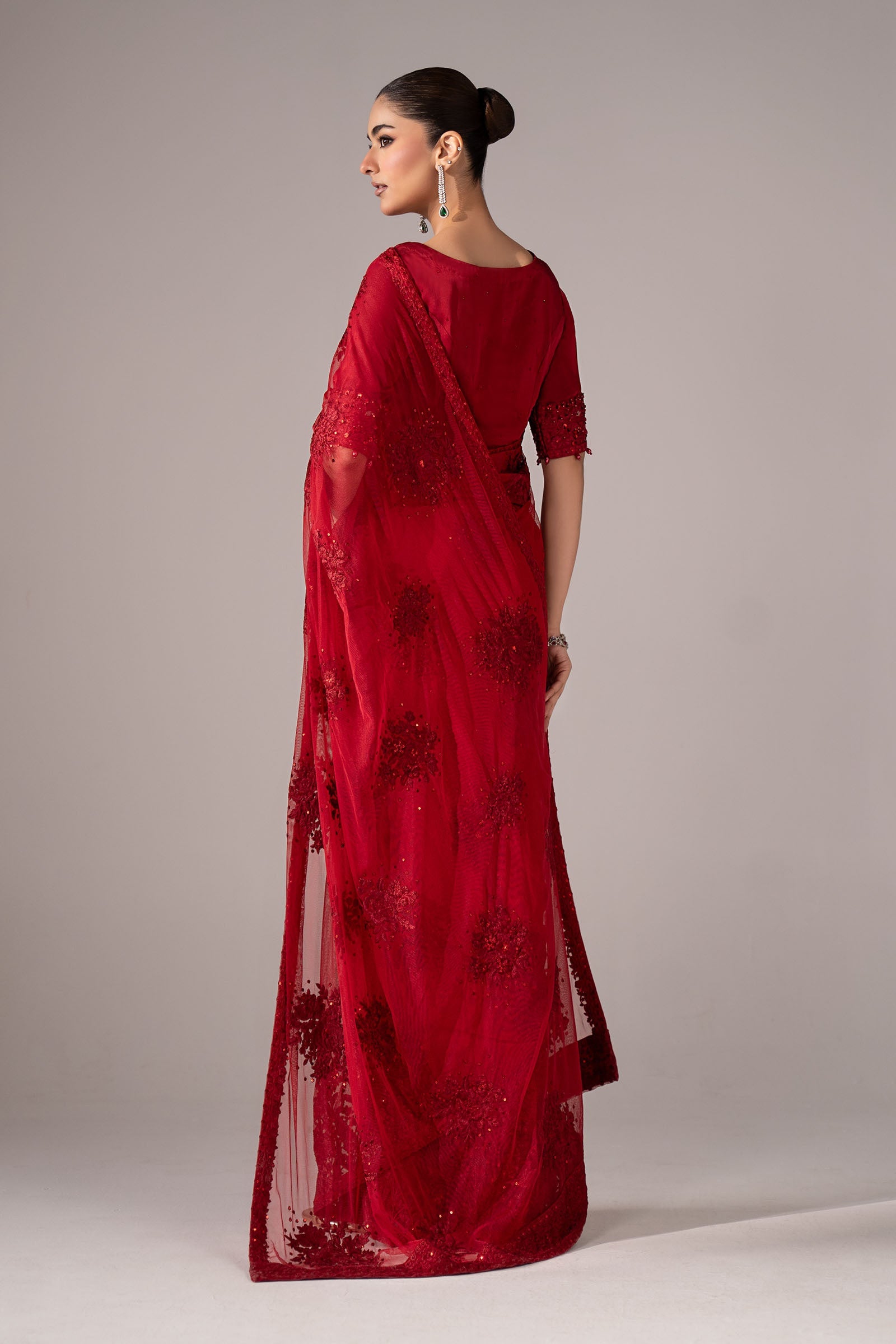 Embroidered Chiffon Saree