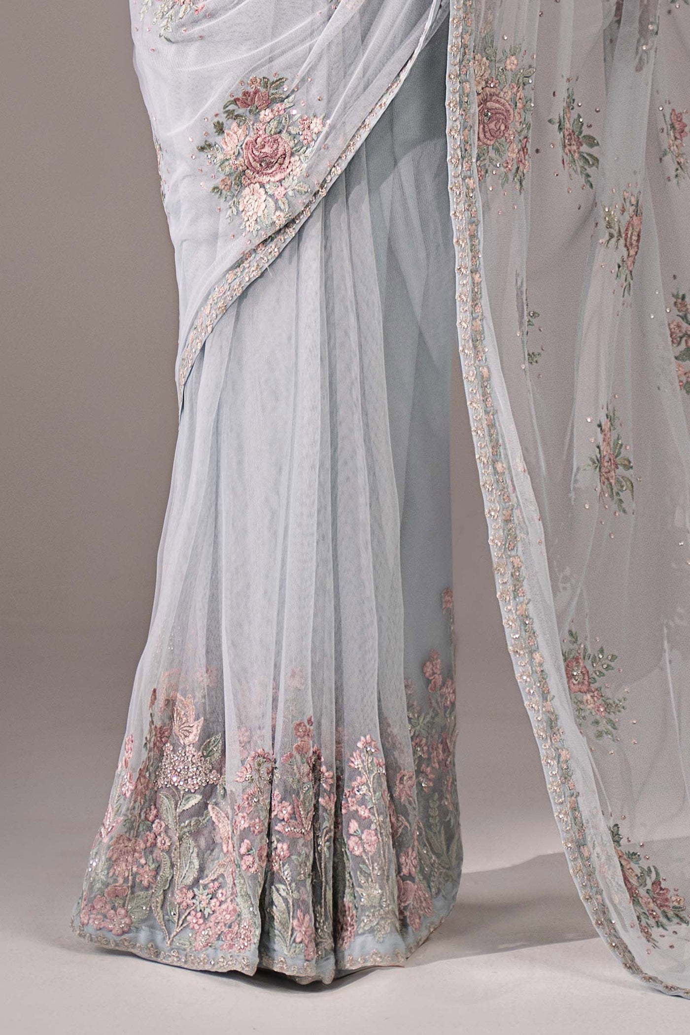 Embroidered Chiffon Saree