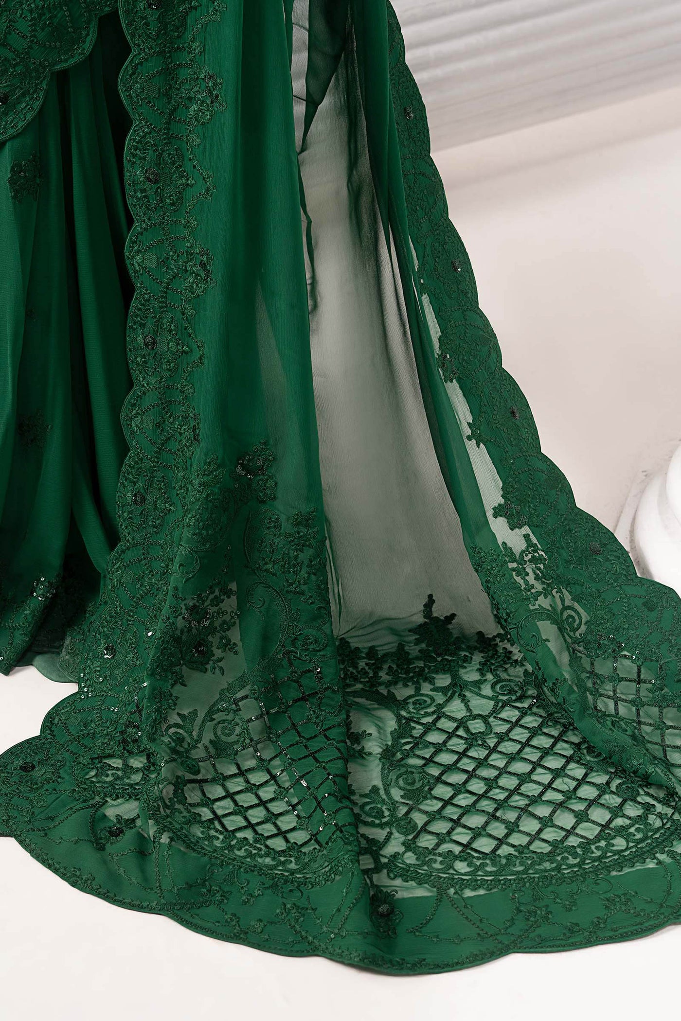 Embroidered Chiffon Saree