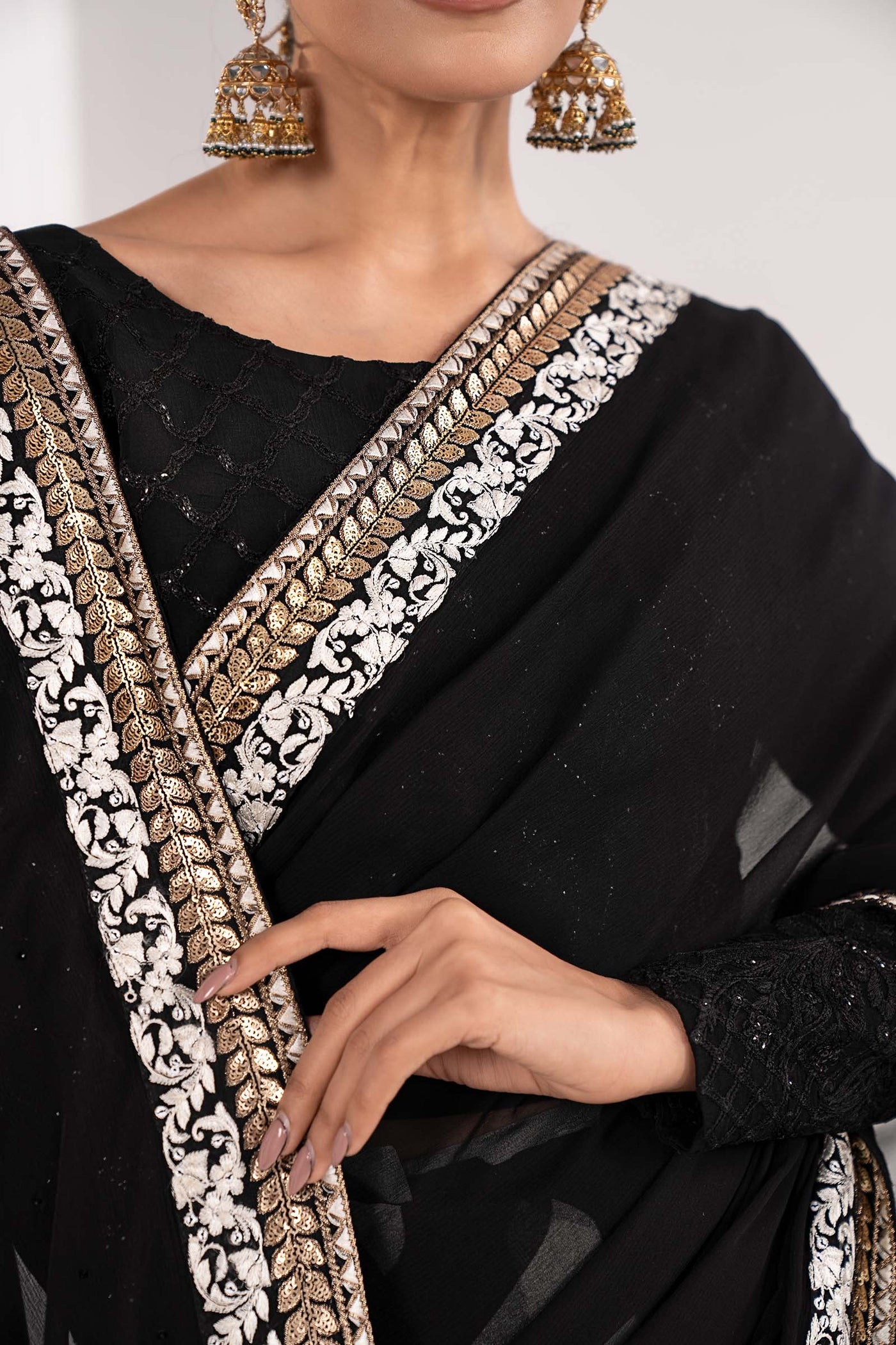 Embroidered Chiffon Saree