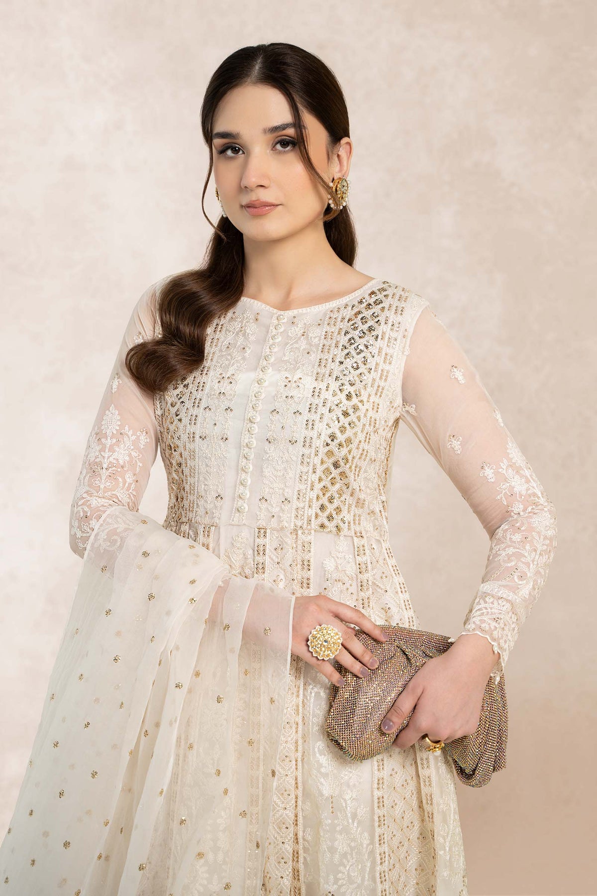 3 Piece Embroidered Frock