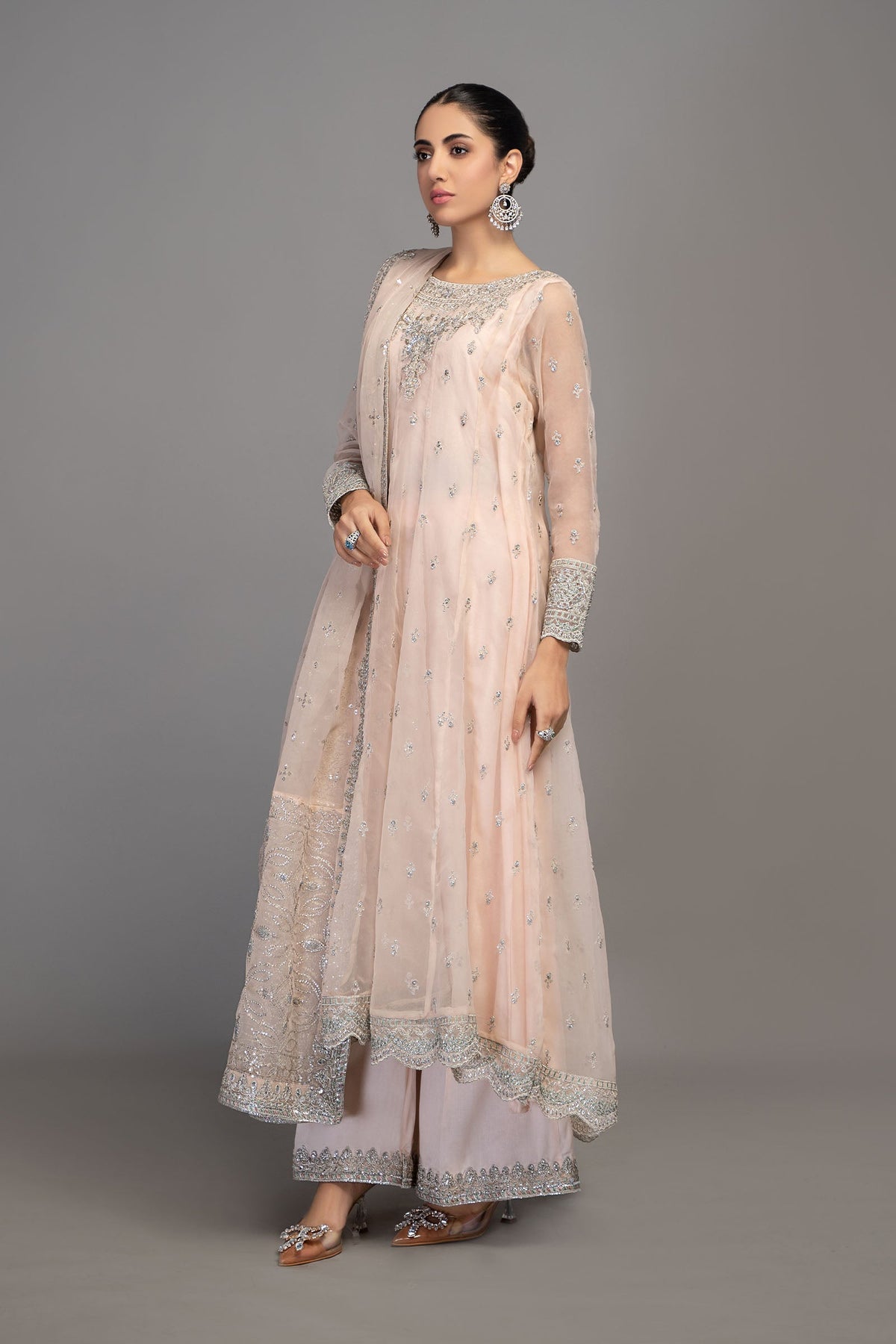 4 Piece Embroidered Frock